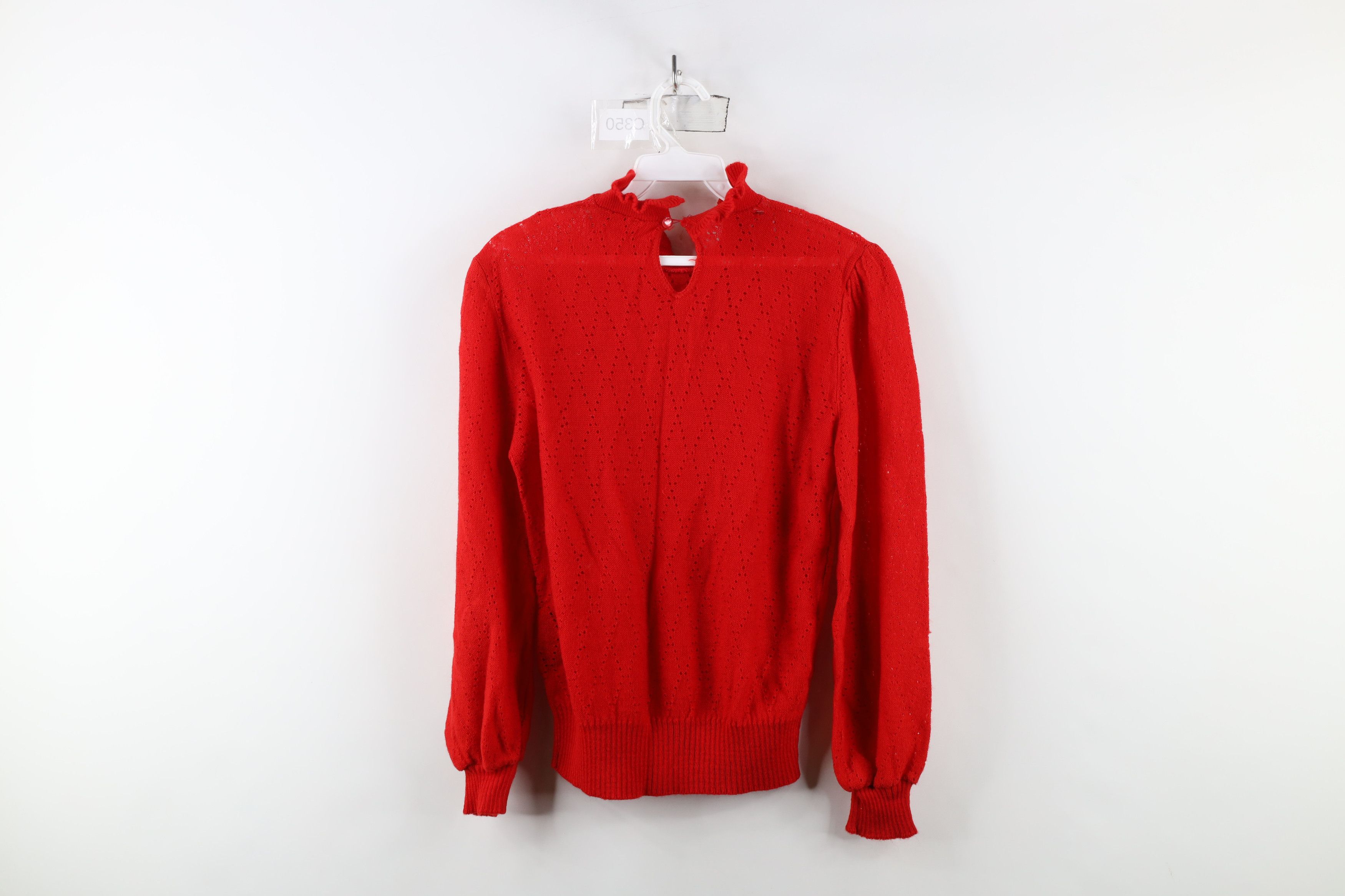 Vintage Vintage 70s Streetwear Distressed Knit Frill Collar Sweater Size L / US 10 / IT 46 - 11 Thumbnail