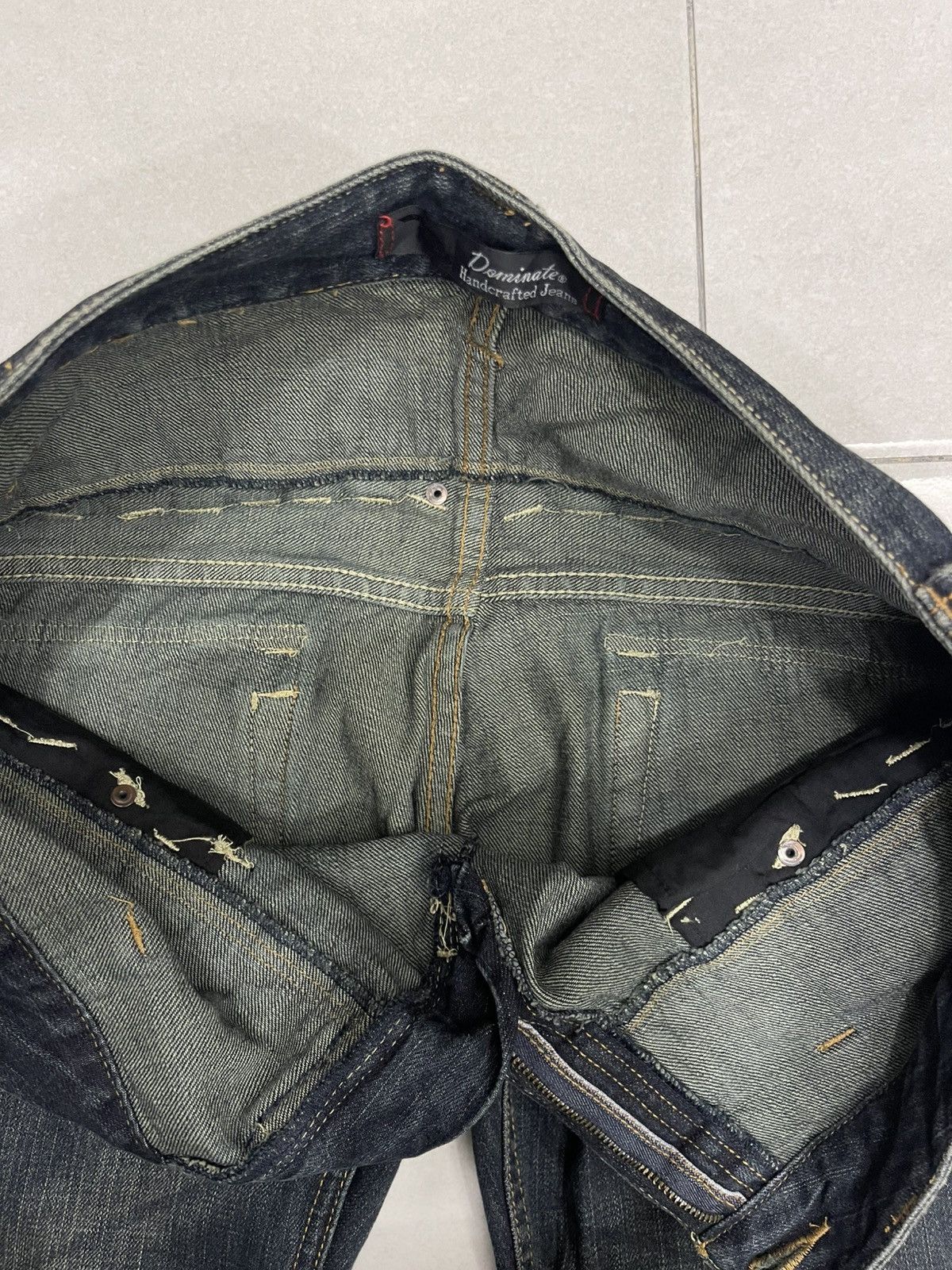 Japanese Brand RARE Dominate Handcrafted Denim - Double Waist Roman Numeral Size US 34 / EU 50 - 4 Thumbnail
