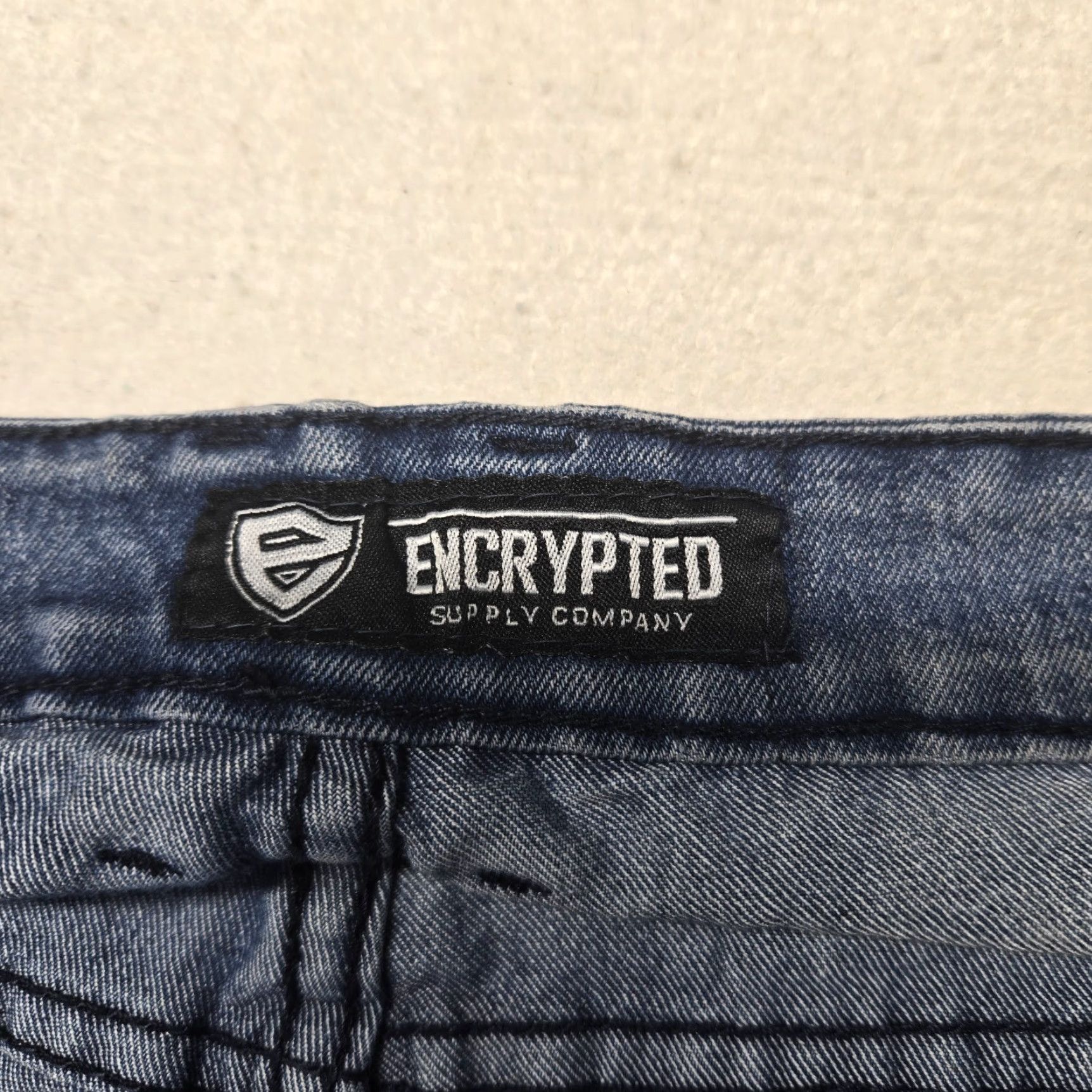 Vintage Encrypted Jeans Men's Casual Straight Pants 32x30 Blue Denim 90s Rockabilly Size US 32 / EU 48 - 4 Thumbnail