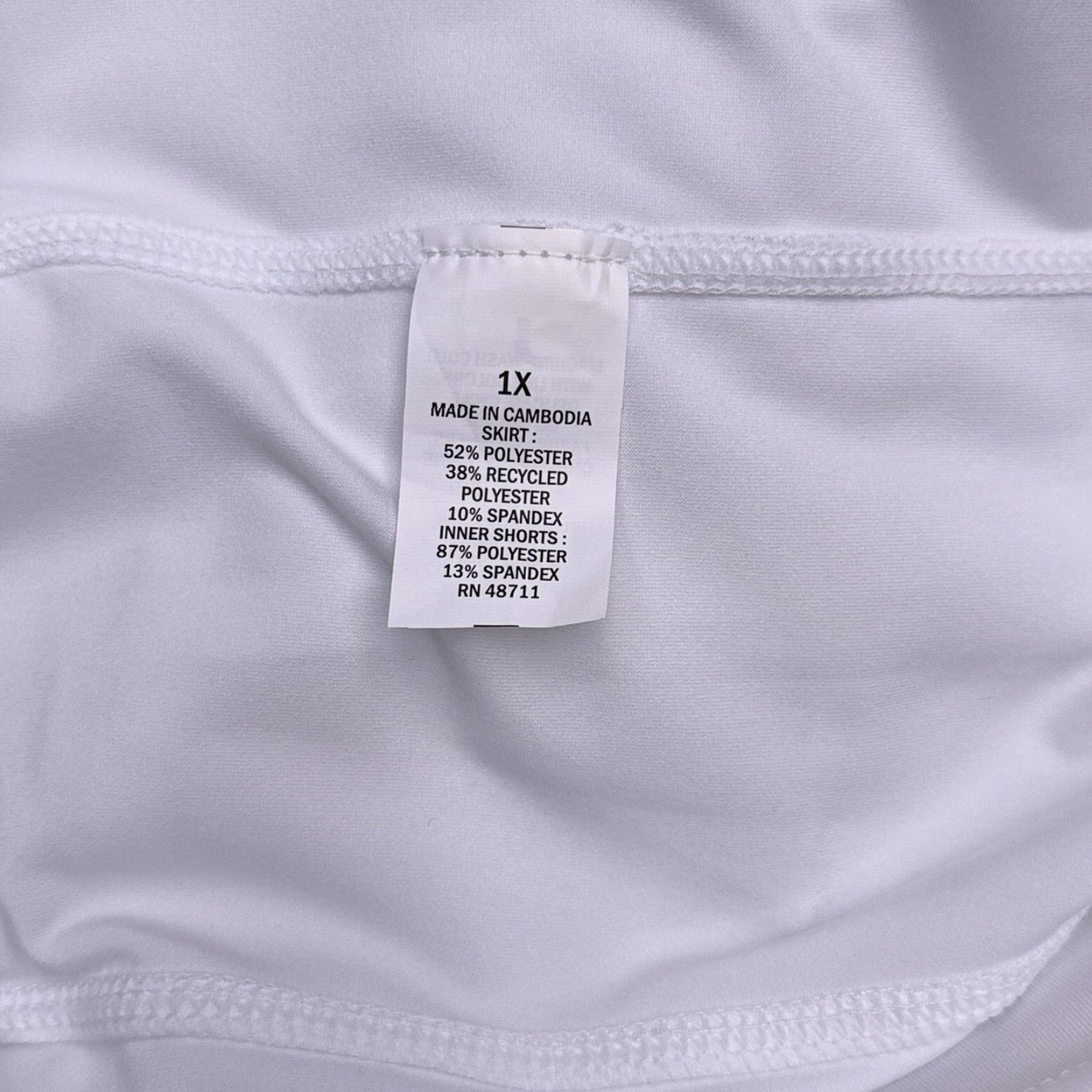 Vintage MTA Sport Skort Womens 1X White High Rise Stretch Zip Pocket New Size ONE SIZE - 5 Thumbnail