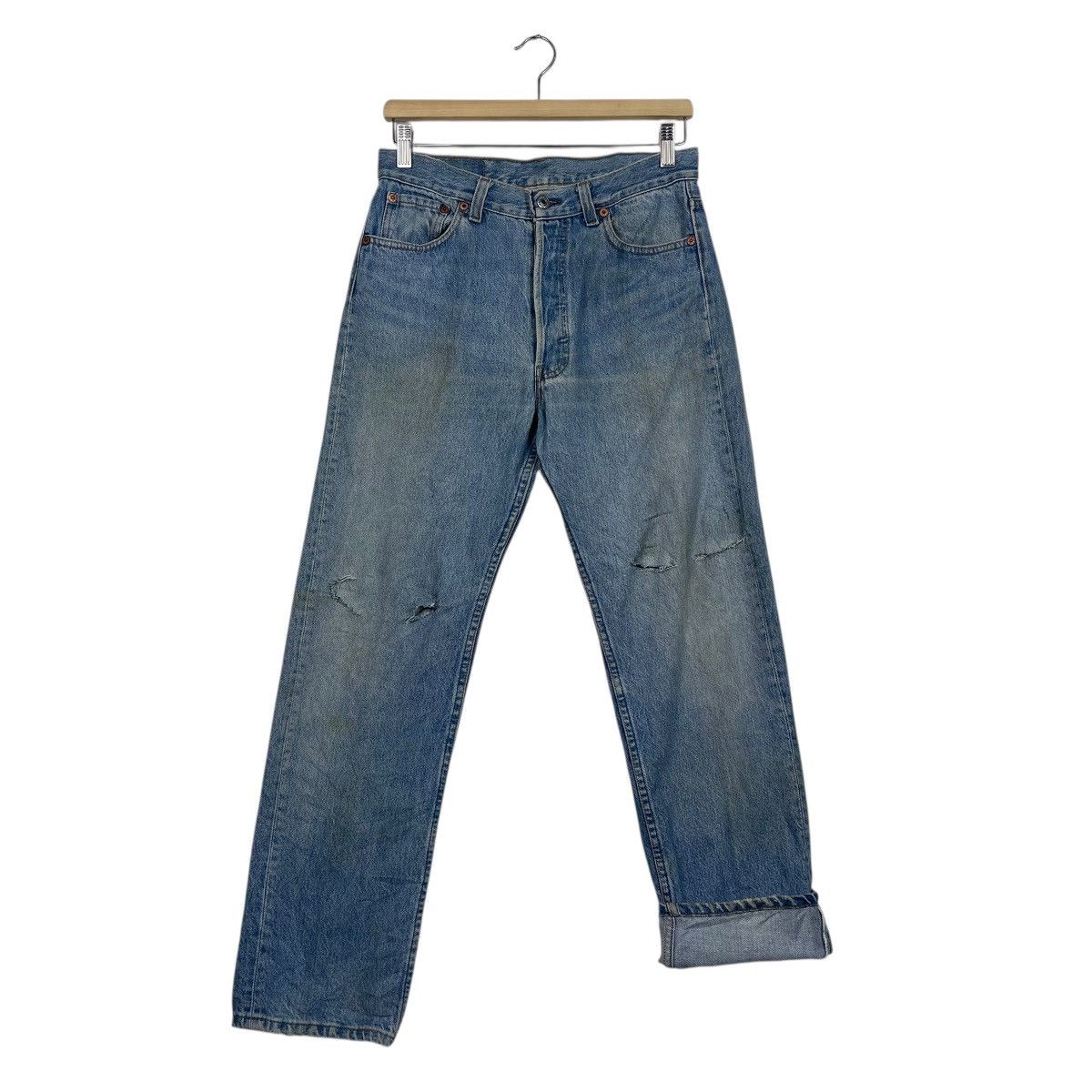 Levi's Vintage 90s Levis 501xx Button Fly Distressed Denim W31 Size US 31 - 14 Thumbnail