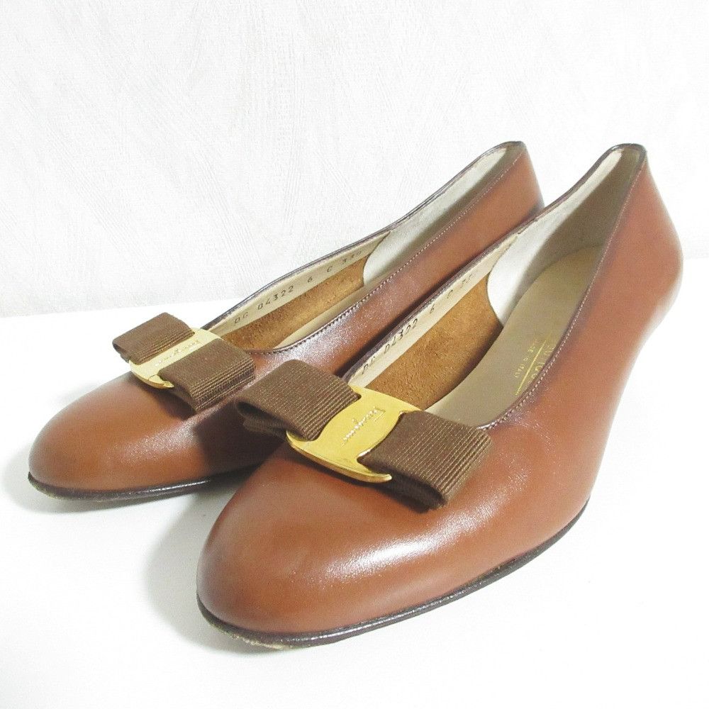 Salvatore Ferragamo Salvatore Ferragamo Salvatore Ferragamo Vara Leather Pumps Leather Shoes DUTY FREE for USA Size ONE SIZE - 1 Thumbnail