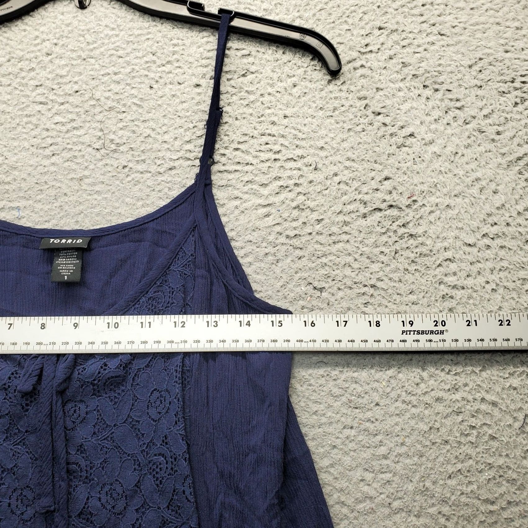 Torrid Torrid Camisole Top Navy Lace Trim Sleeveless Tie Front Size 14 Tank Womens Sh 1 Size XL / US 12-14 / IT 48-50 - 3 Thumbnail