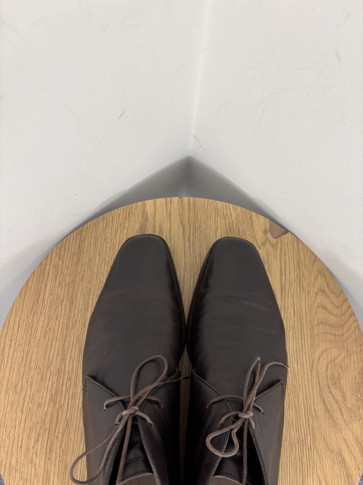 Ermenegildo Zegna Ermenegildo Zegna Men’s Dark Brown Leather Chukka Boots Size US 9.5 / EU 42-43 - 14 Thumbnail