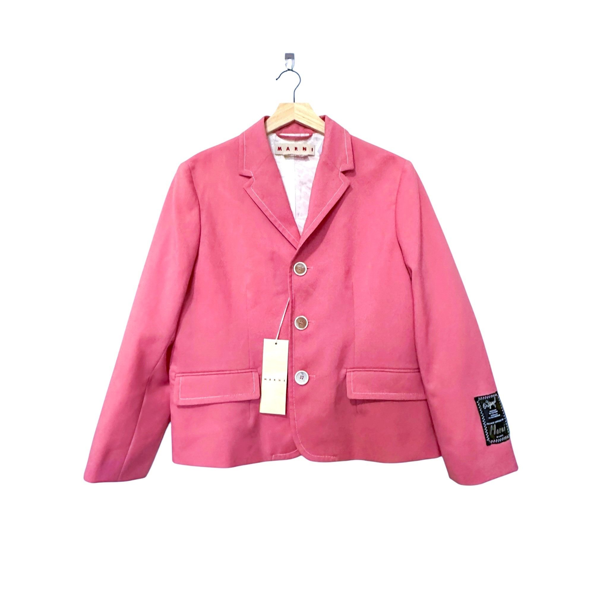 Marni Pink Tailored virgin wool jacket Size 44 Italy New