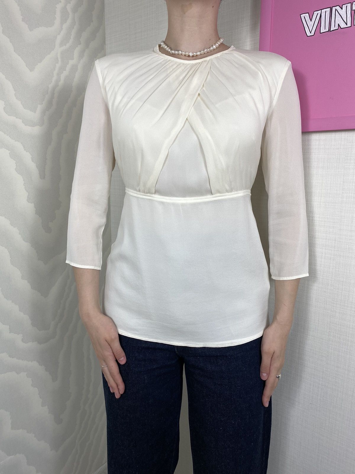 Burberry Burberry Pleated Cross Blouse Size S / US 4 / IT 40 - 1 Thumbnail
