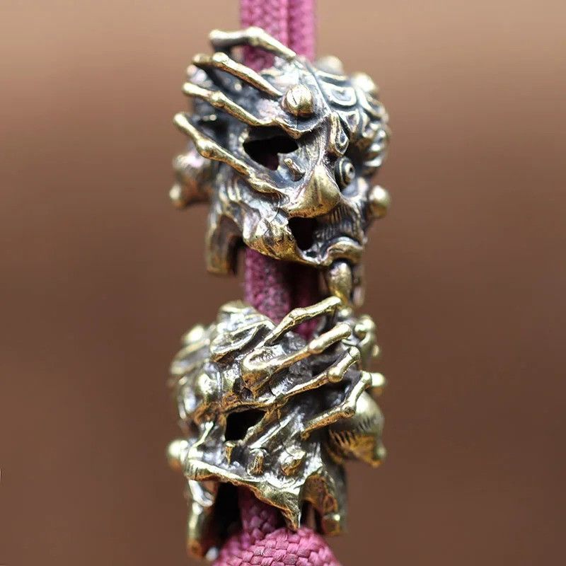 Handmade 3Pcs Spider Skull Knife Beads Paracord Bead Zipper Umbrella Size ONE SIZE - 3 Thumbnail