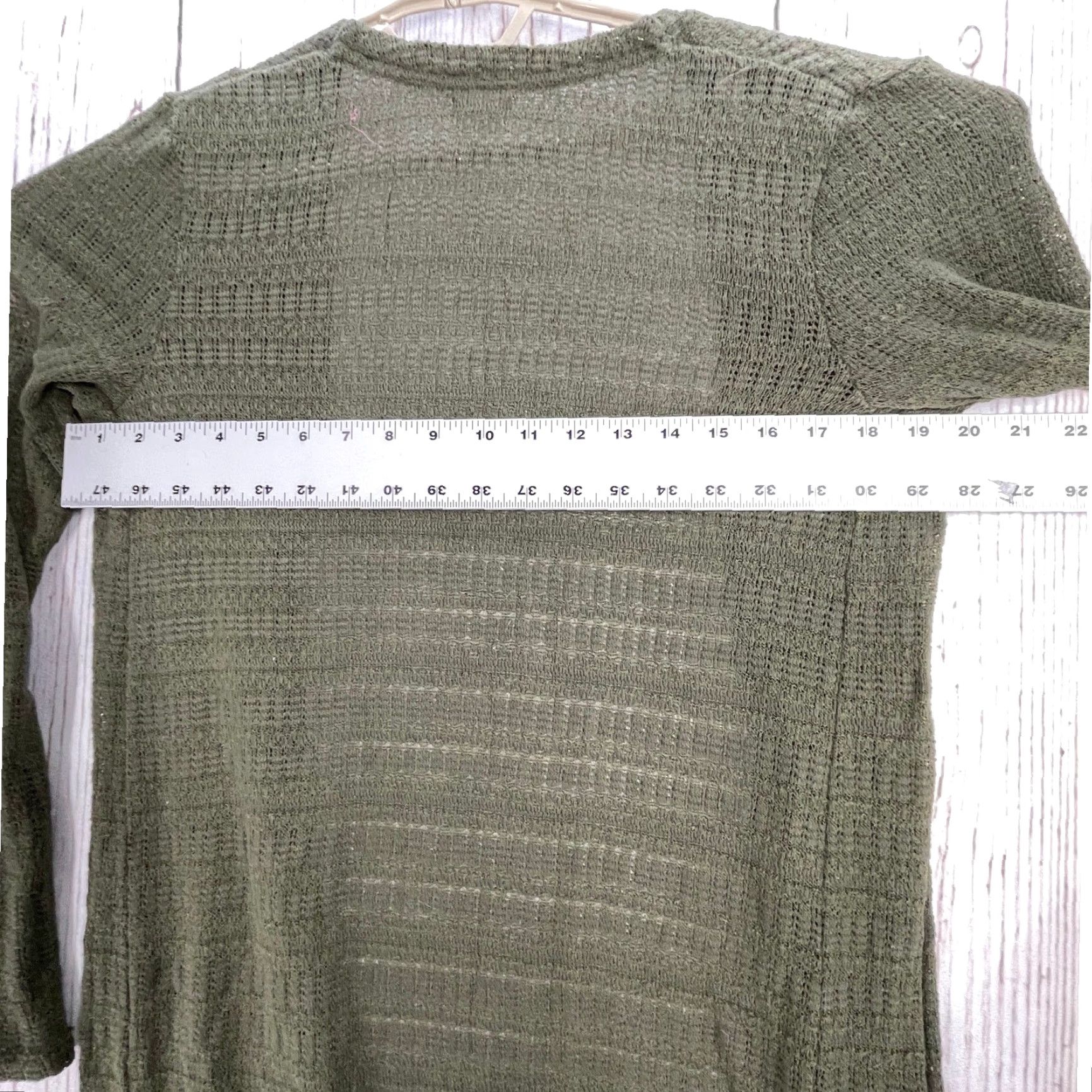 Mossimo Mossimo Duster Cardigan S Green Open-Knit Longline Boho Indie Casual Womens Sweater Size S / US 4 / IT 40 - 6 Thumbnail