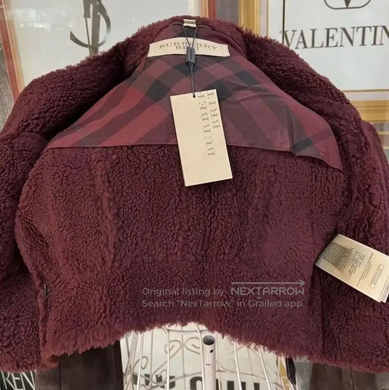 Burberry Burberry Red Round Neck Women's Jacket. Size L / US 10 / IT 46 - 3 Thumbnail