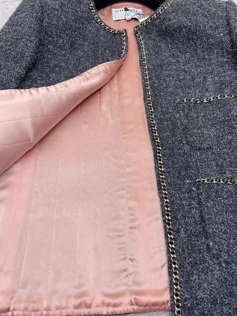 Chanel Chanel Gray Classic Four Pocket Jacket -2505 Size US L / EU 52-54 / 3 - 5 Thumbnail