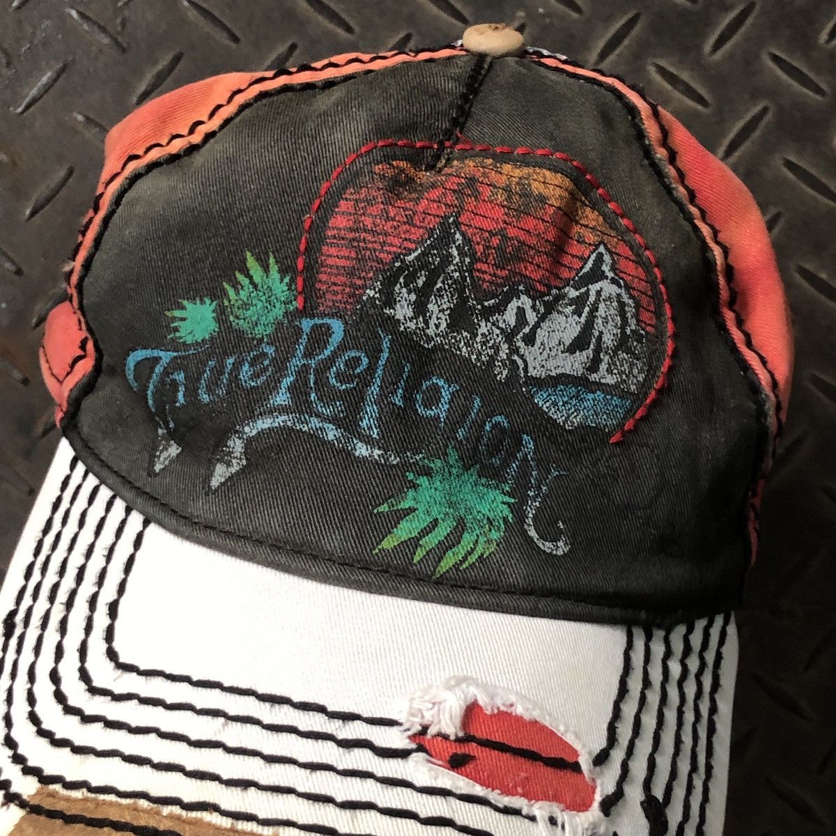 True Religion 🚫 SOLD 🚫 Vintage True Religion Mountain Distressed Hat Size ONE SIZE - 4 Thumbnail