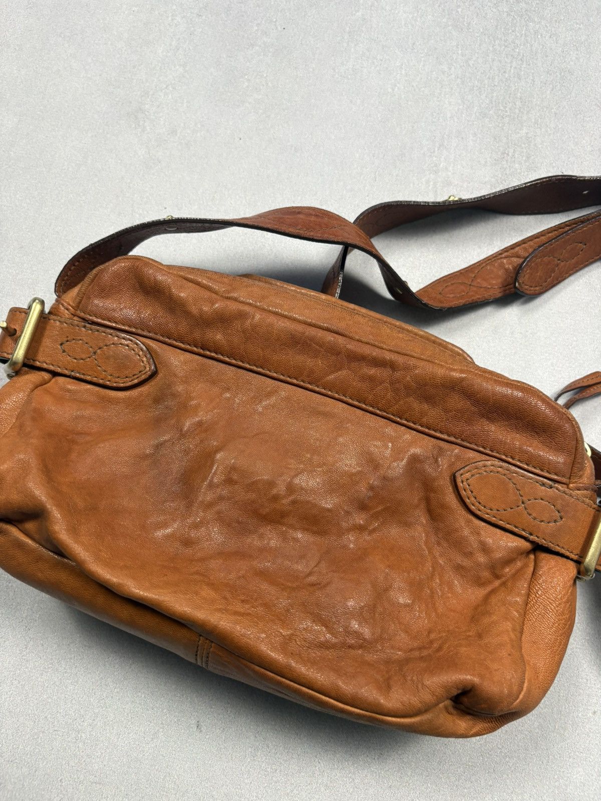 Mulberry Mulberry Vintage Brown Leather Crossbody Bag Brass Plaque Size ONE SIZE - 10 Thumbnail