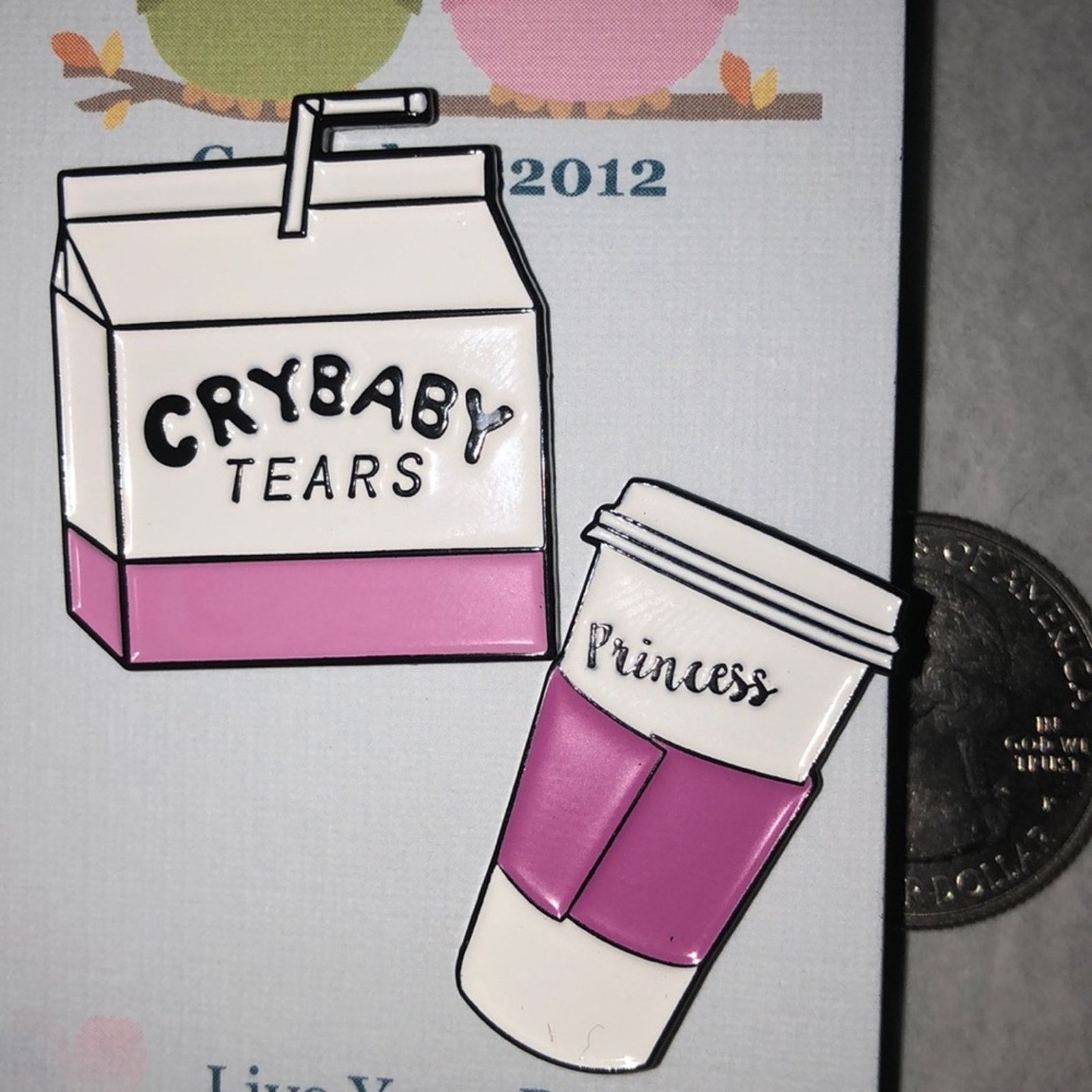 Other 2 Piece Princess Latte Crybaby Tears Pin Brooch Size ONE SIZE - 1 Thumbnail