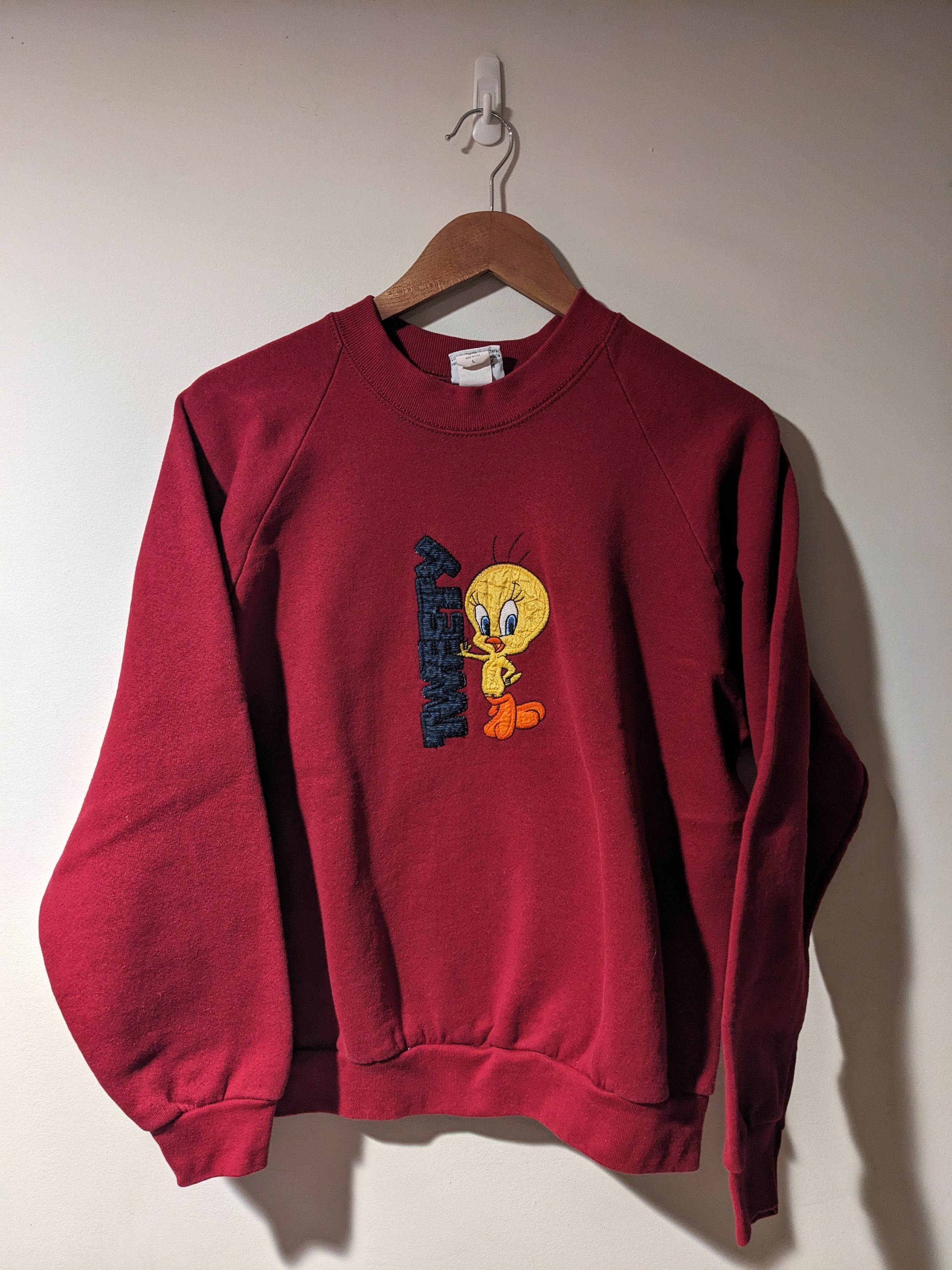 Cartoon Network × Vintage Vintage 1996 Tweety Bird Looney Tunes Red Large Sweatshirt Size US L / EU 52-54 / 3 - 1 Thumbnail