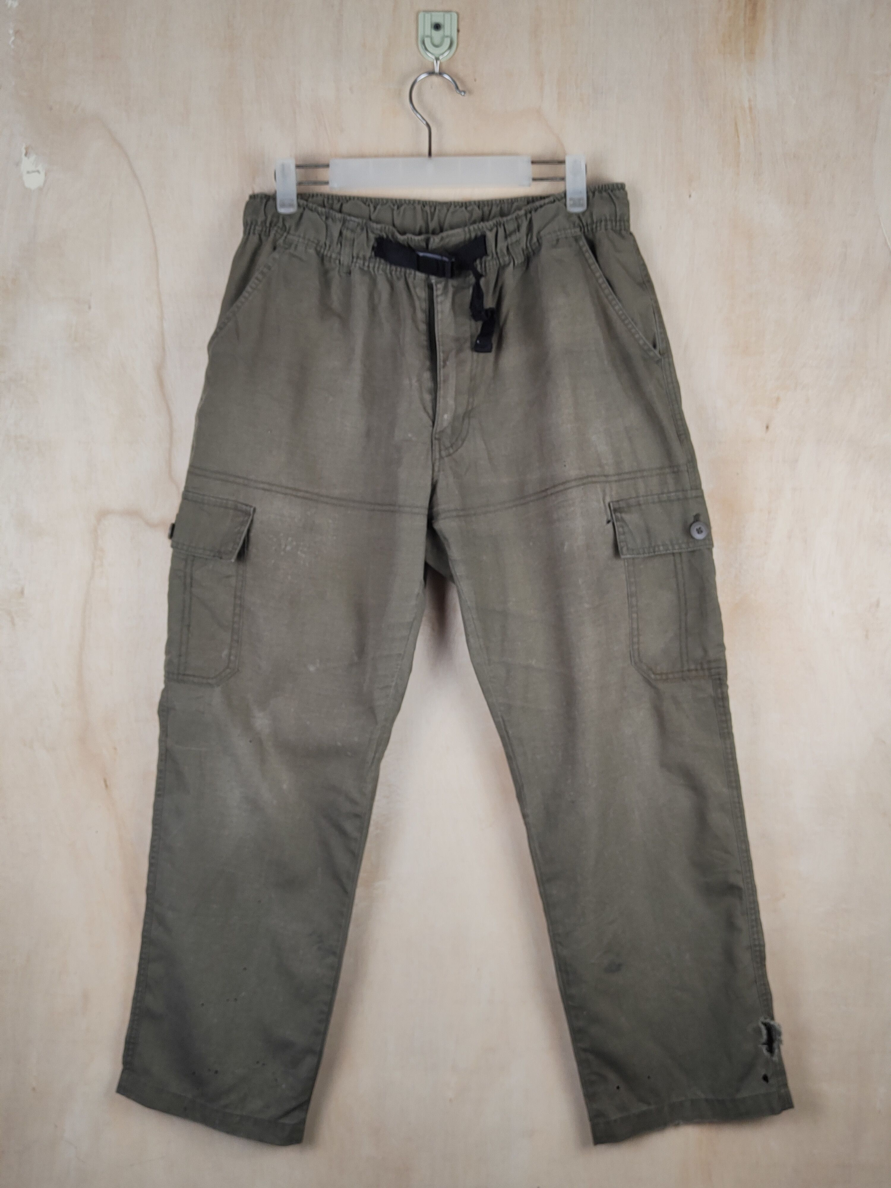 Japanese Brand O.R.G Olive Faded Multipocket Tactical Cargo Pants #S2453 Size US 31 - 1 Thumbnail
