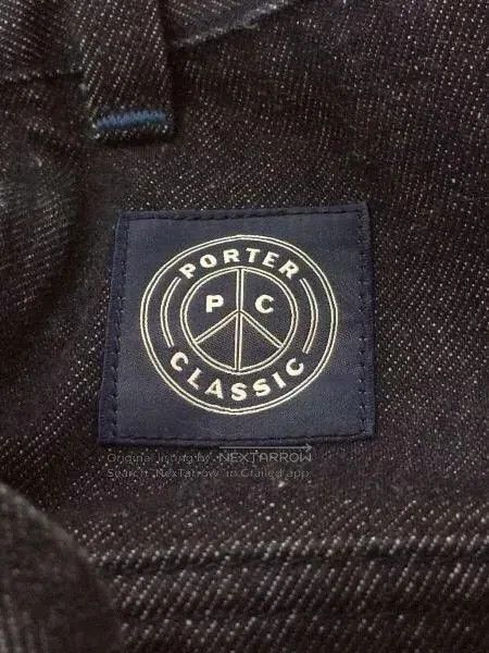 porter classic denim wide pants for men.