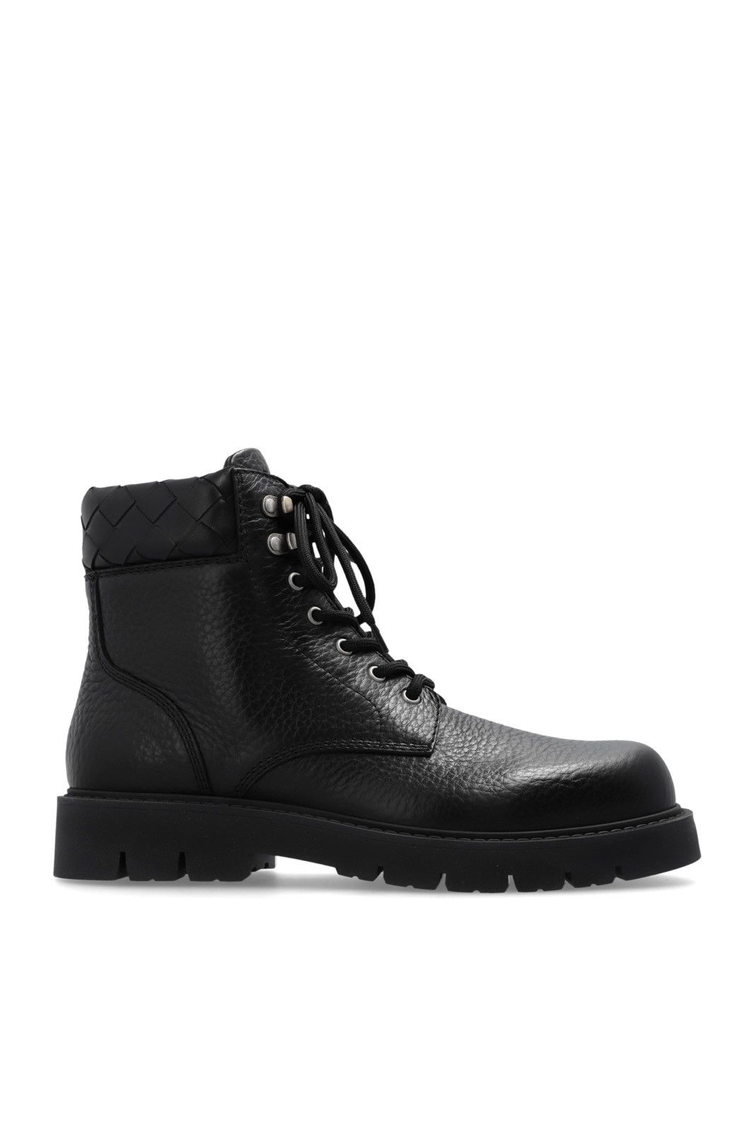 Bottega Veneta Black Leather Lace-Up Boots, Men's (Size 11)