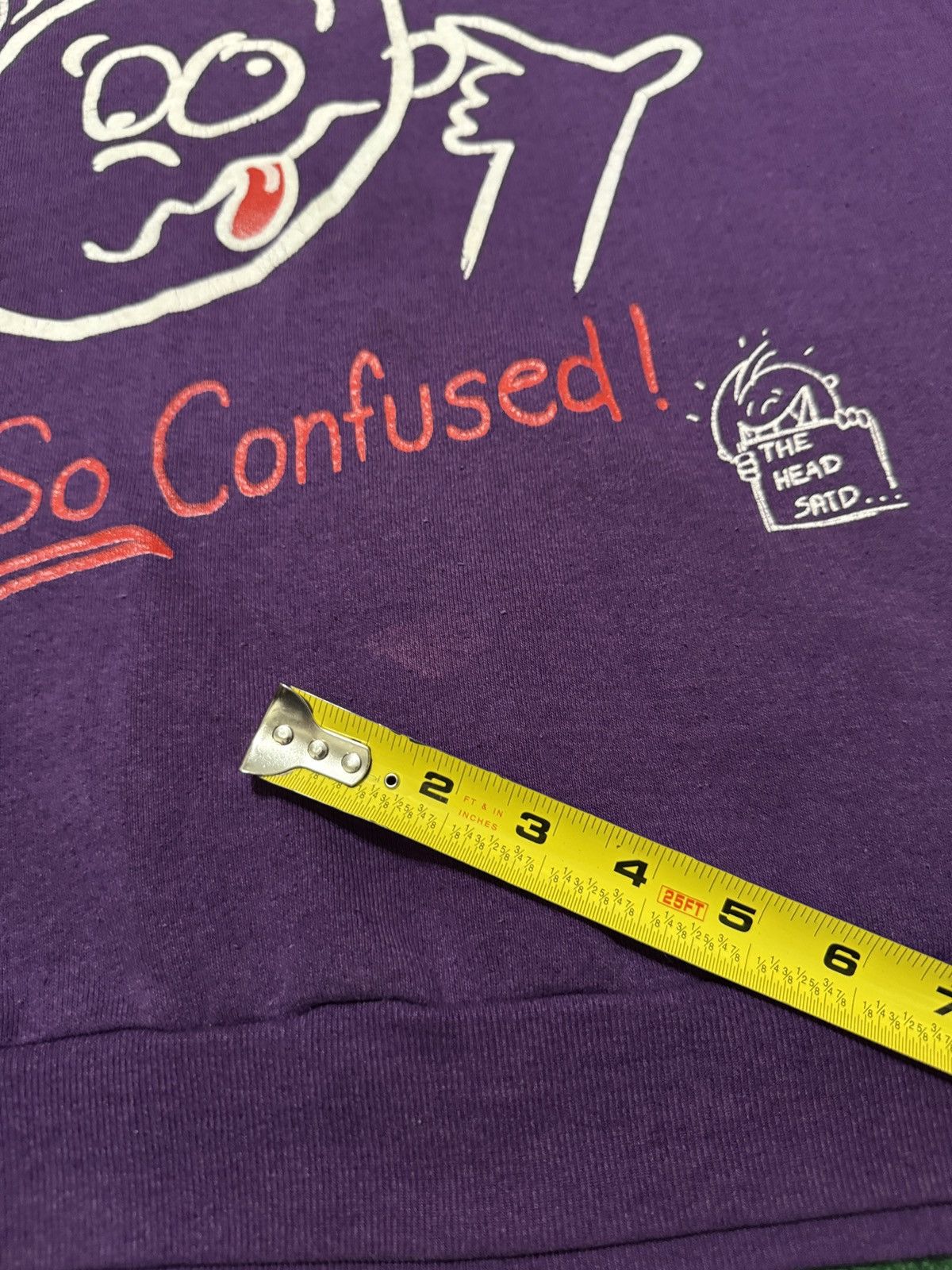 Vintage Vintage 90s I’m So Confused The Head Said AOP Sweatshirt Size US XL / EU 56 / 4 - 8 Thumbnail
