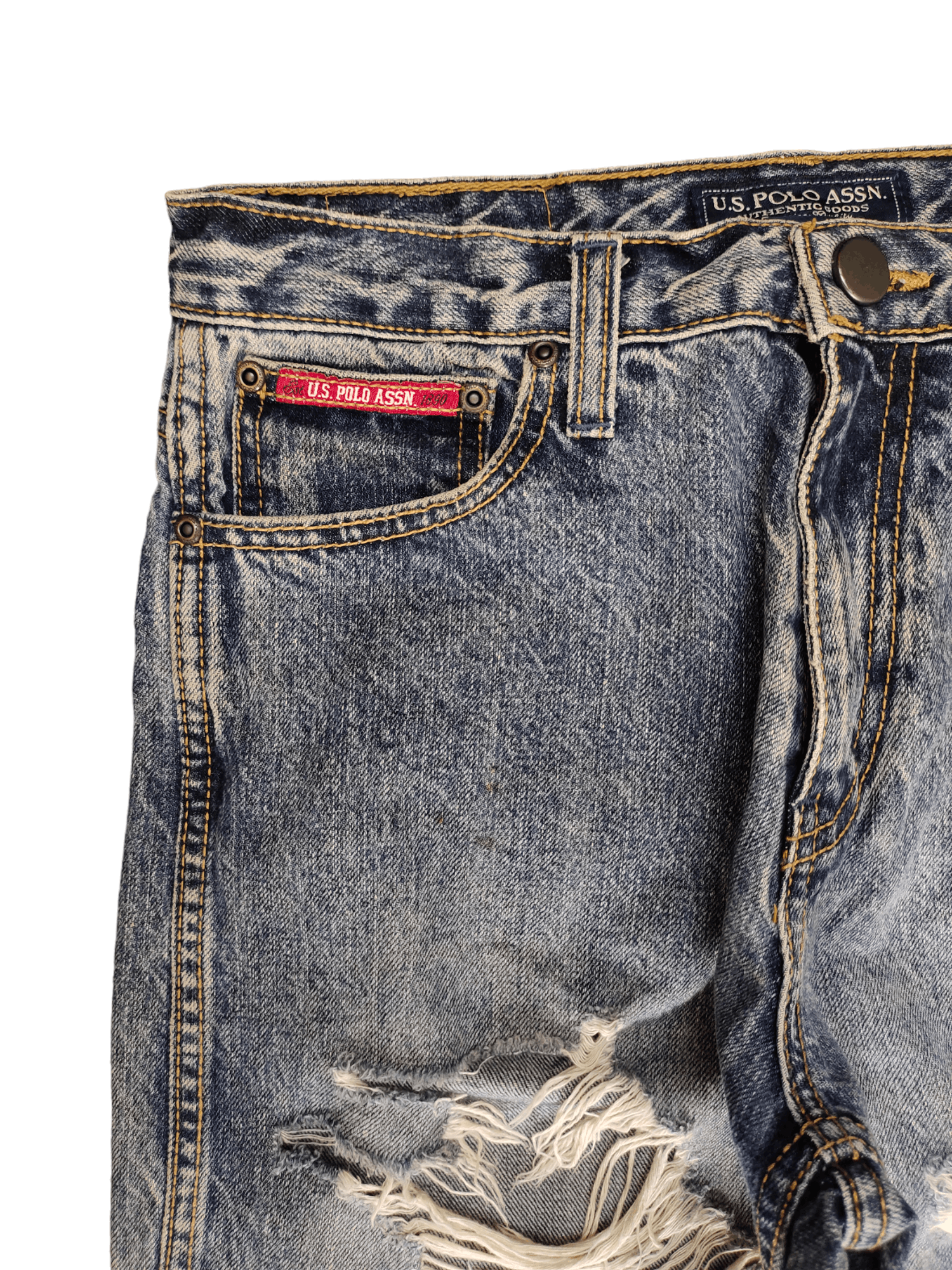 U.S. Polo Assn. Vintage Y2k U.S. Polo Assn. Destroy Distressed Denim Jeans Size US 30 / EU 46 - 4 Thumbnail
