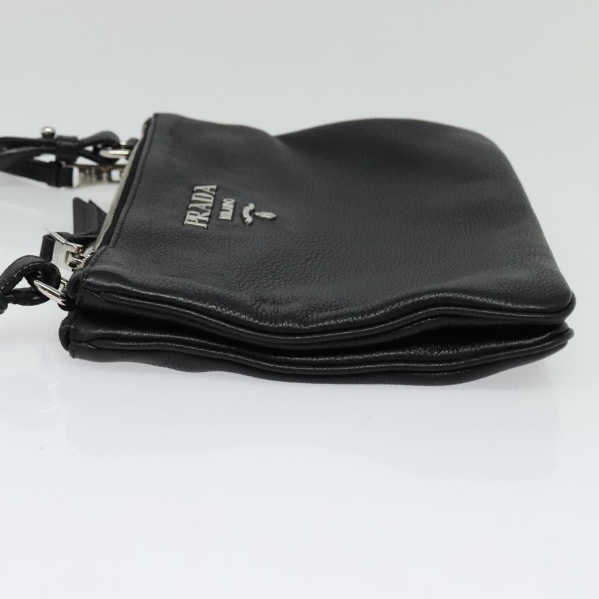 Prada PRADA Shoulder Bag Leather Black Silver Size ONE SIZE - 4 Thumbnail
