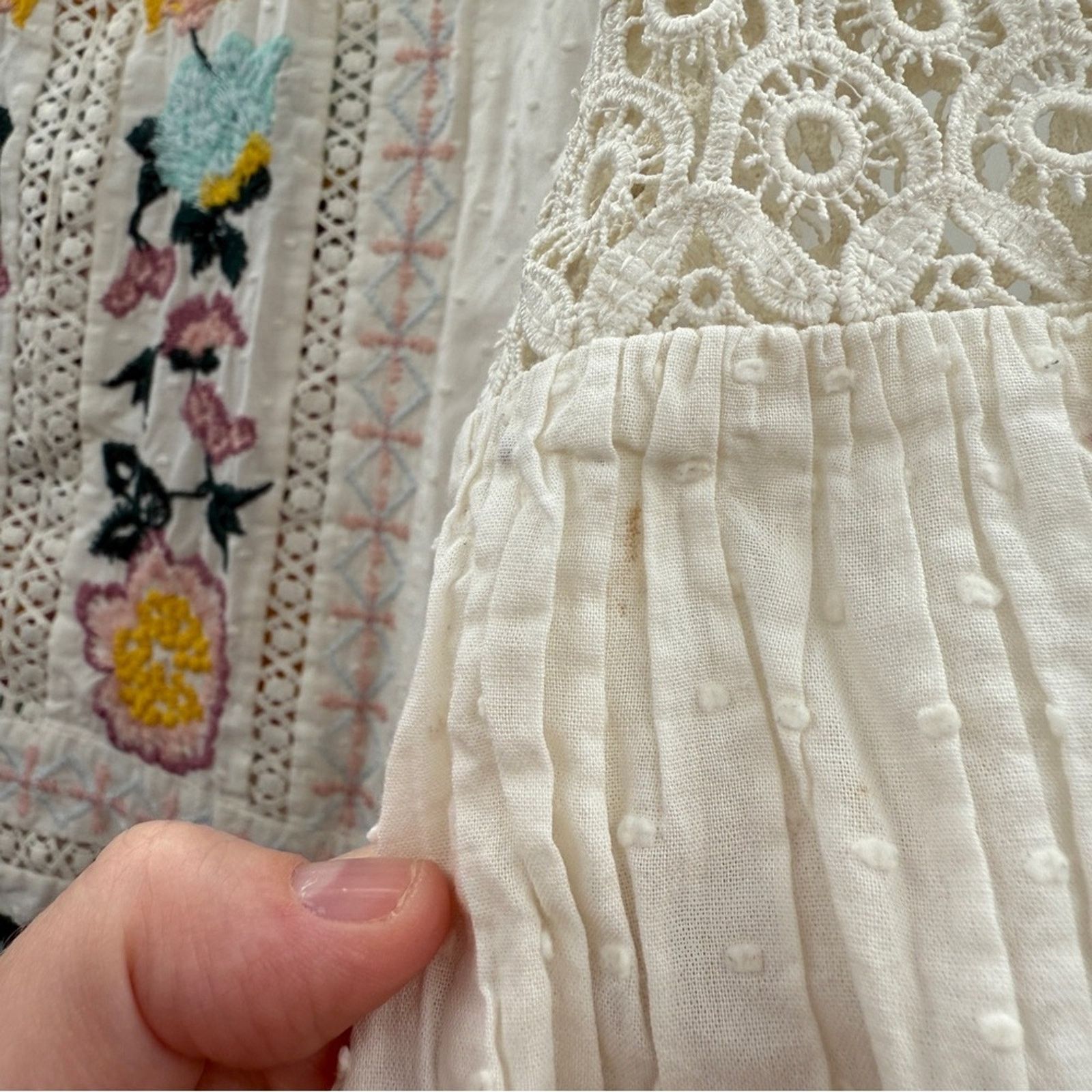 Tory Burch Tory Burch White Multicolor Floral Boho Long Sleeve Dress Size S / US 4 / IT 40 - 9 Thumbnail