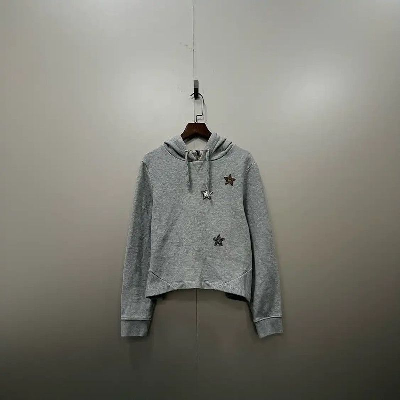 Valentino Valentino Gray Cotton Cropped Hoodie for Women 0089 Size M / US 6-8 / IT 42-44 - 1 Thumbnail