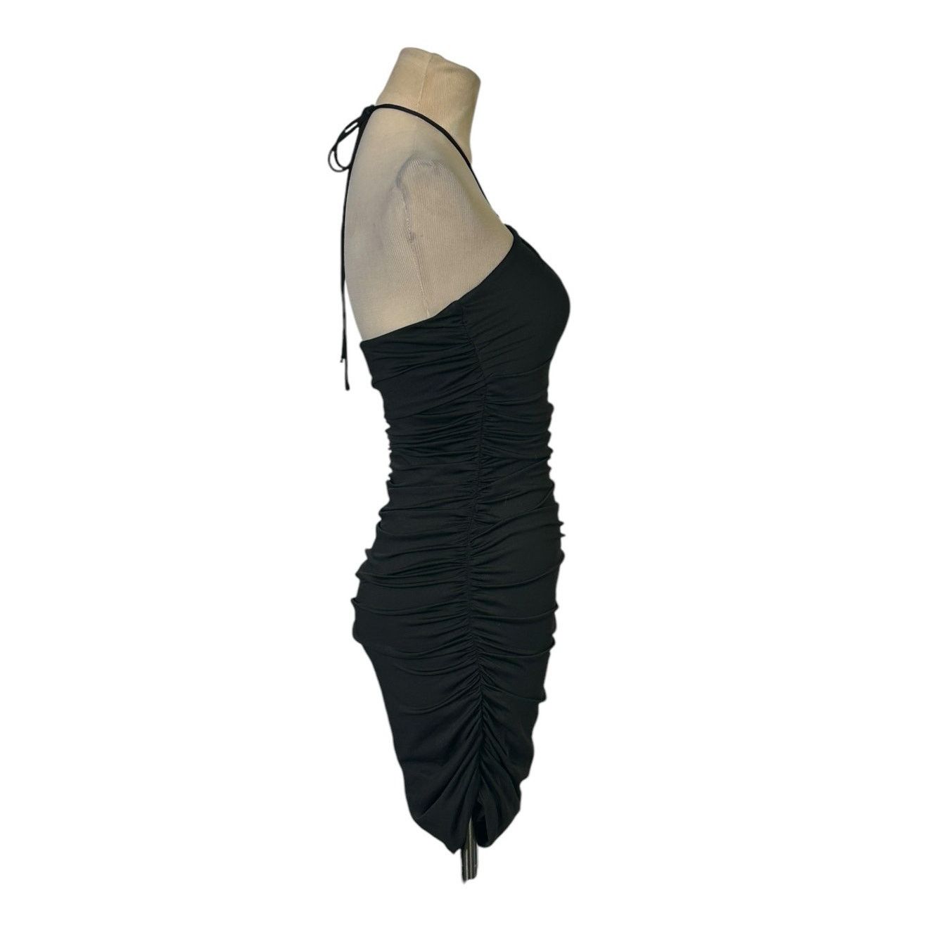PRINCESS POLLY Princess Polly black halter cut out ruched mini dress size 2 Size XS / US 0-2 / IT 36-38 - 7 Thumbnail