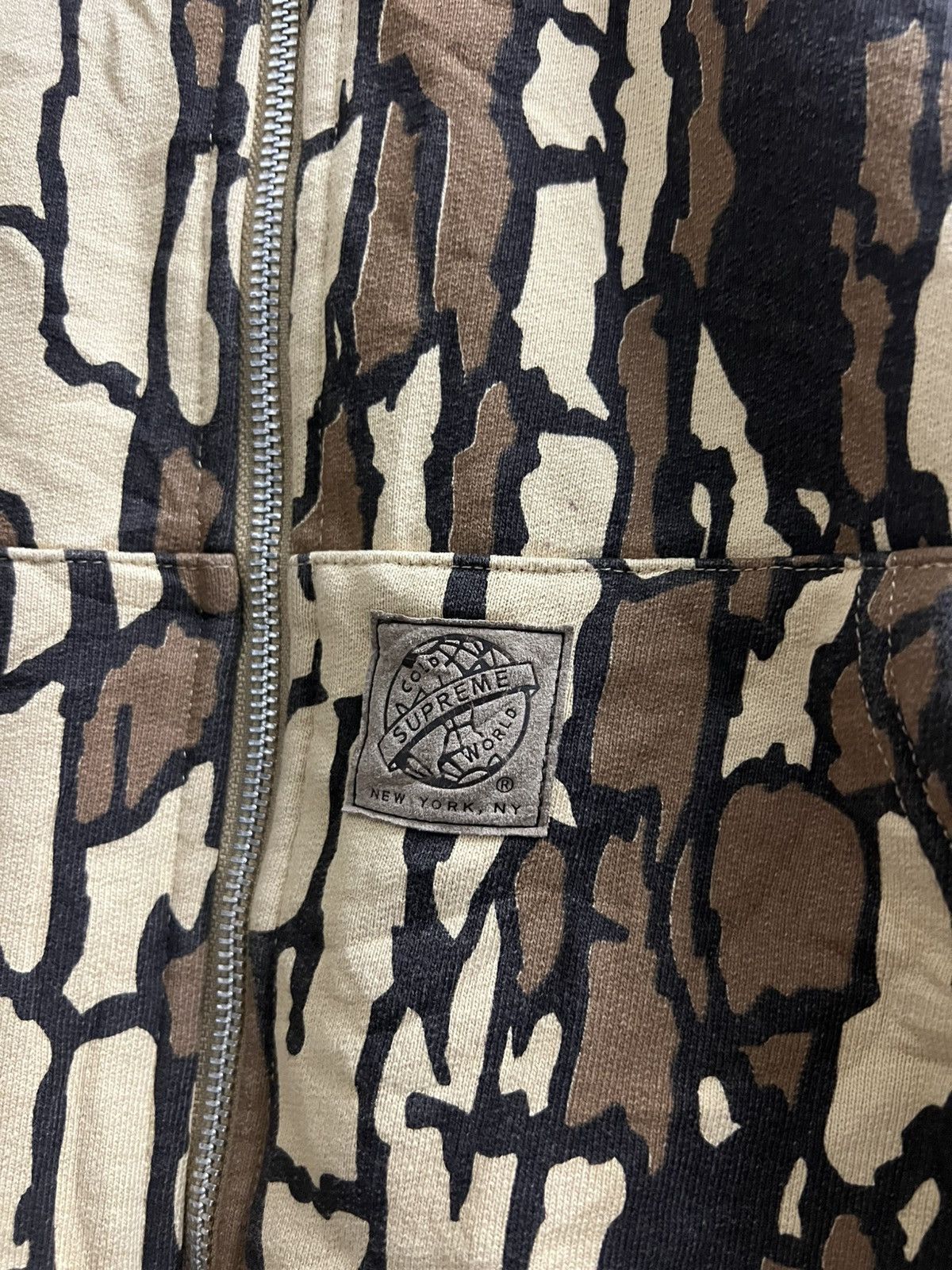 Supreme Vintage Supreme tree bark thermal zip-up Size US L / EU 52-54 / 3 - 3 Thumbnail