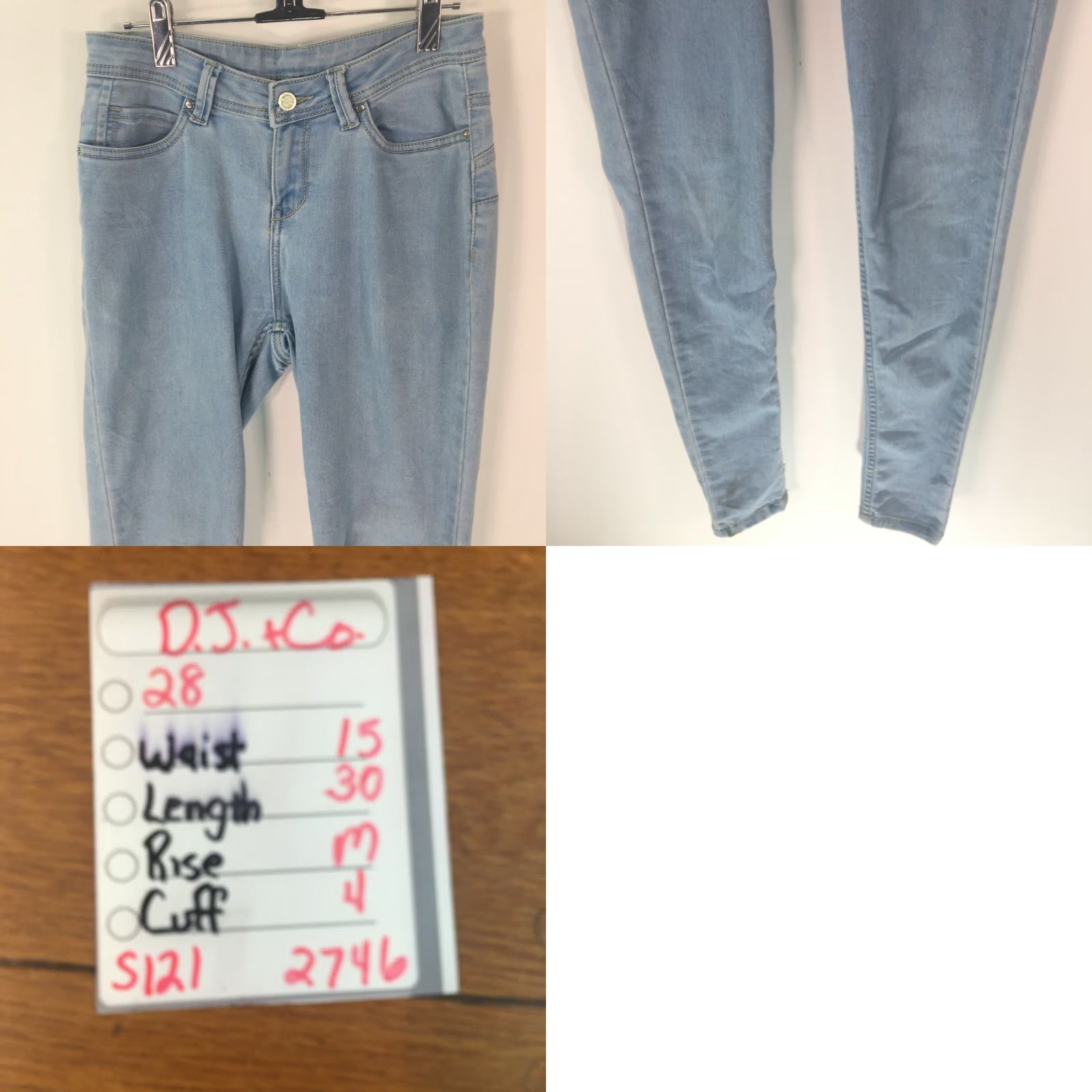 Denime DJ & Casual Jeans Womens Skinny Blue Denim Size 28 Stretch Zipper Closure Regular Rise 30 Inseam Size 28" / US 6 / IT 42 - 8 Thumbnail