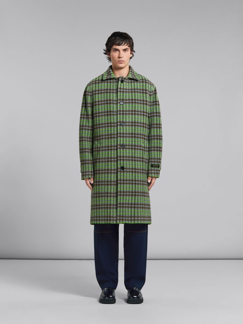 Marni o1w1db10125 Check Pattern Wool Coat in Multicolor Size US S / EU 44-46 / 1 - 2 Thumbnail