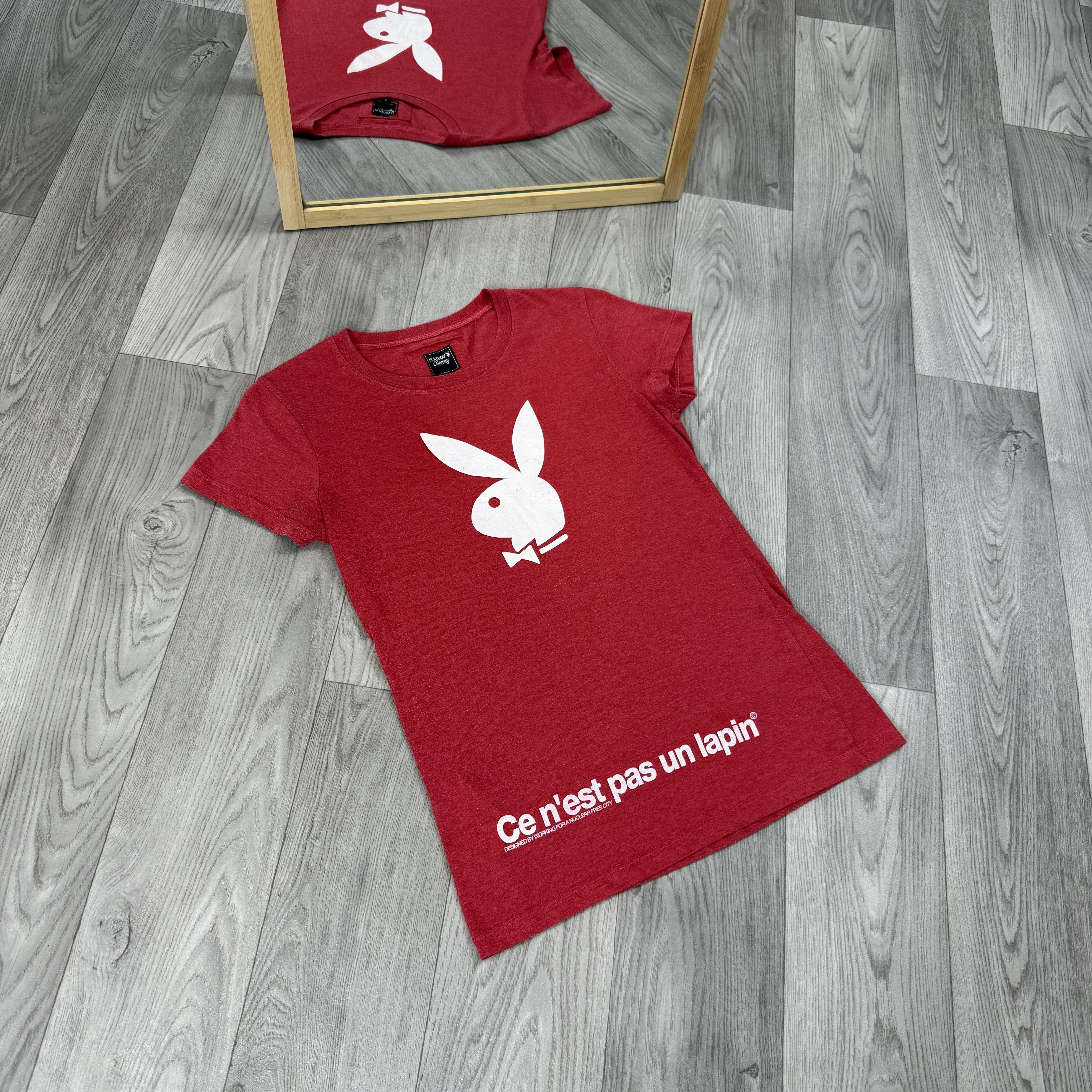 Playboy Vintage Playboy 00s Bunny Graphic Red Tee Shirt Size S / US 4 / IT 40 - 3 Thumbnail