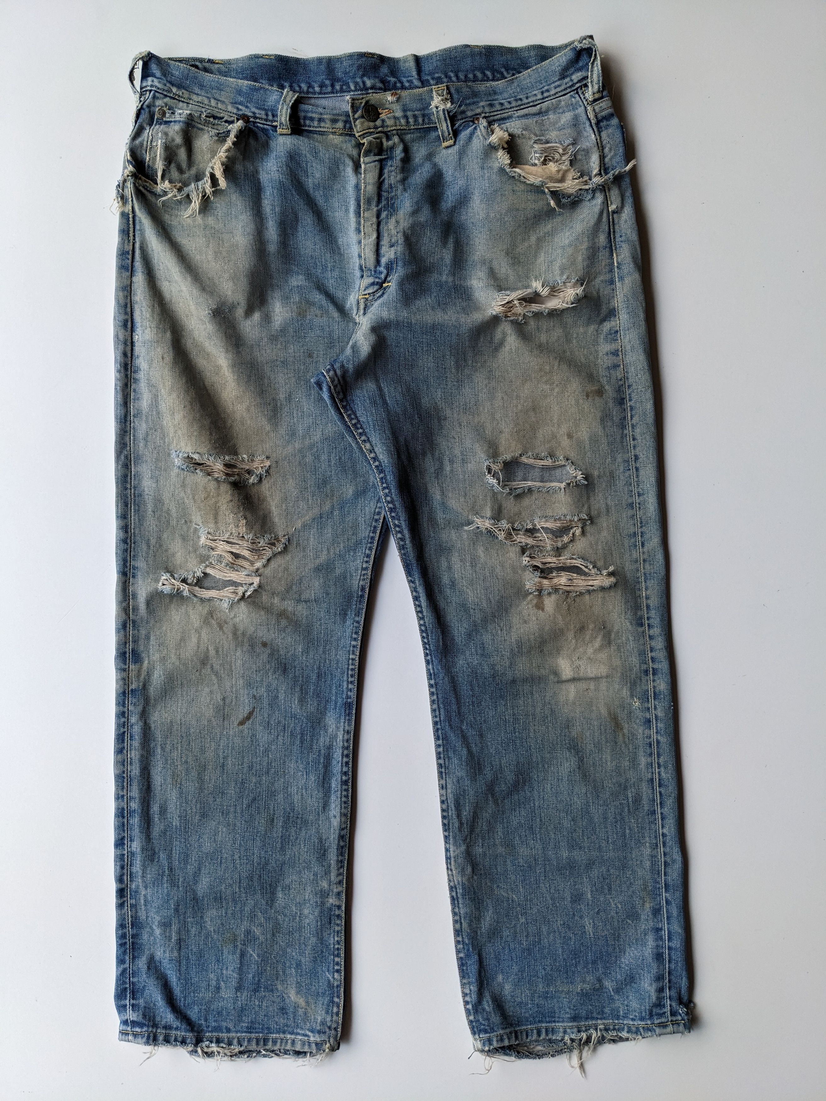 Lee Vintage 50s Lee distressed selvedge jeans Size US 37 - 1 Thumbnail