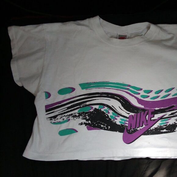 Nike × Vintage Vintage 90s Nike Crop Top T-Shirt Size M / US 6-8 / IT 42-44 - 3 Thumbnail
