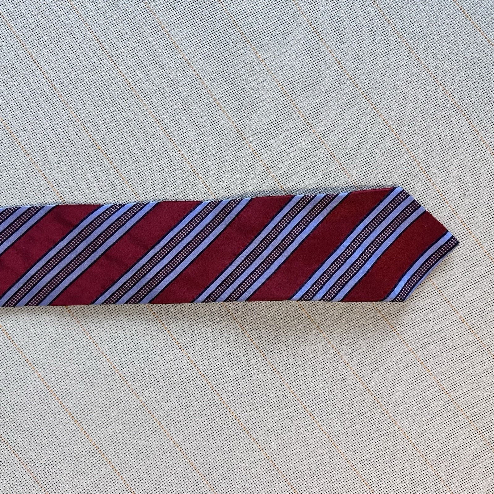 Ike Behar Ike Behar for Neiman Marcus Red White Blue Necktie Tie Silk Size ONE SIZE - 4 Thumbnail