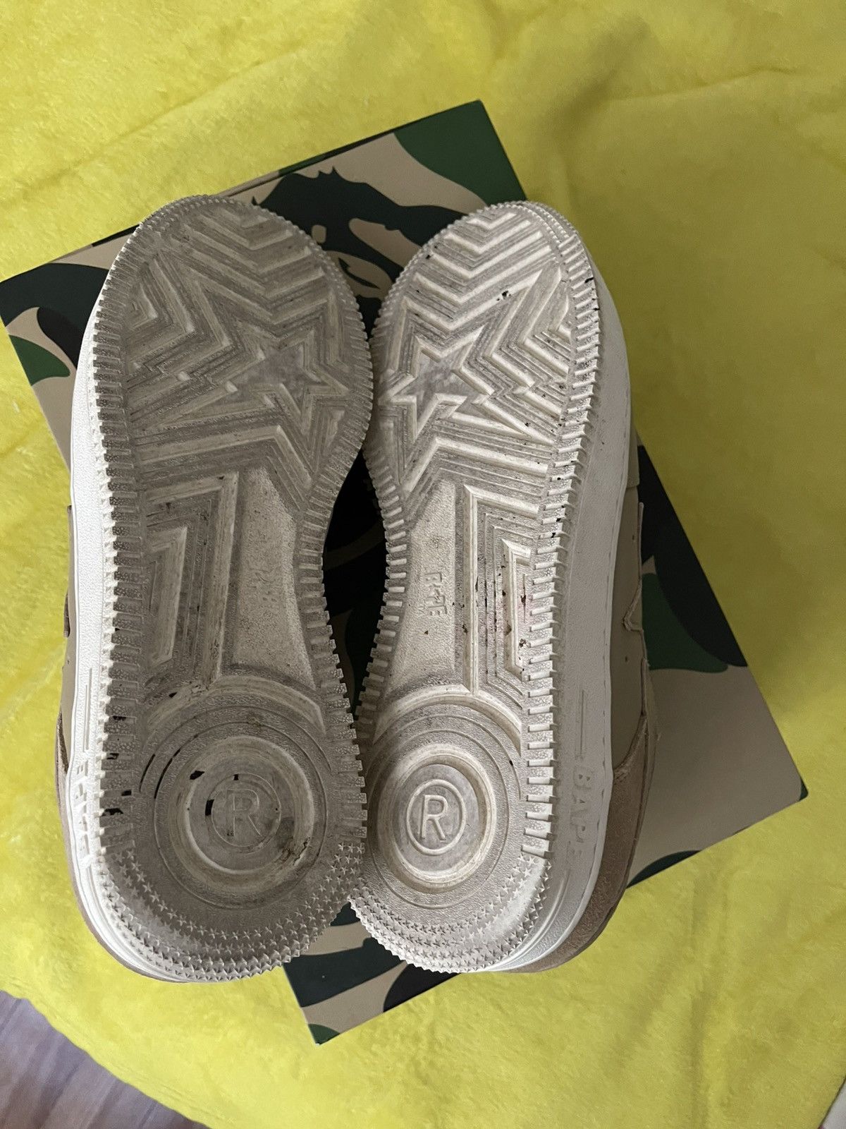 Bape A Bathing Ape Bapesta Suede Heel Beige Size US 9.5 / EU 42-43 - 6 Thumbnail