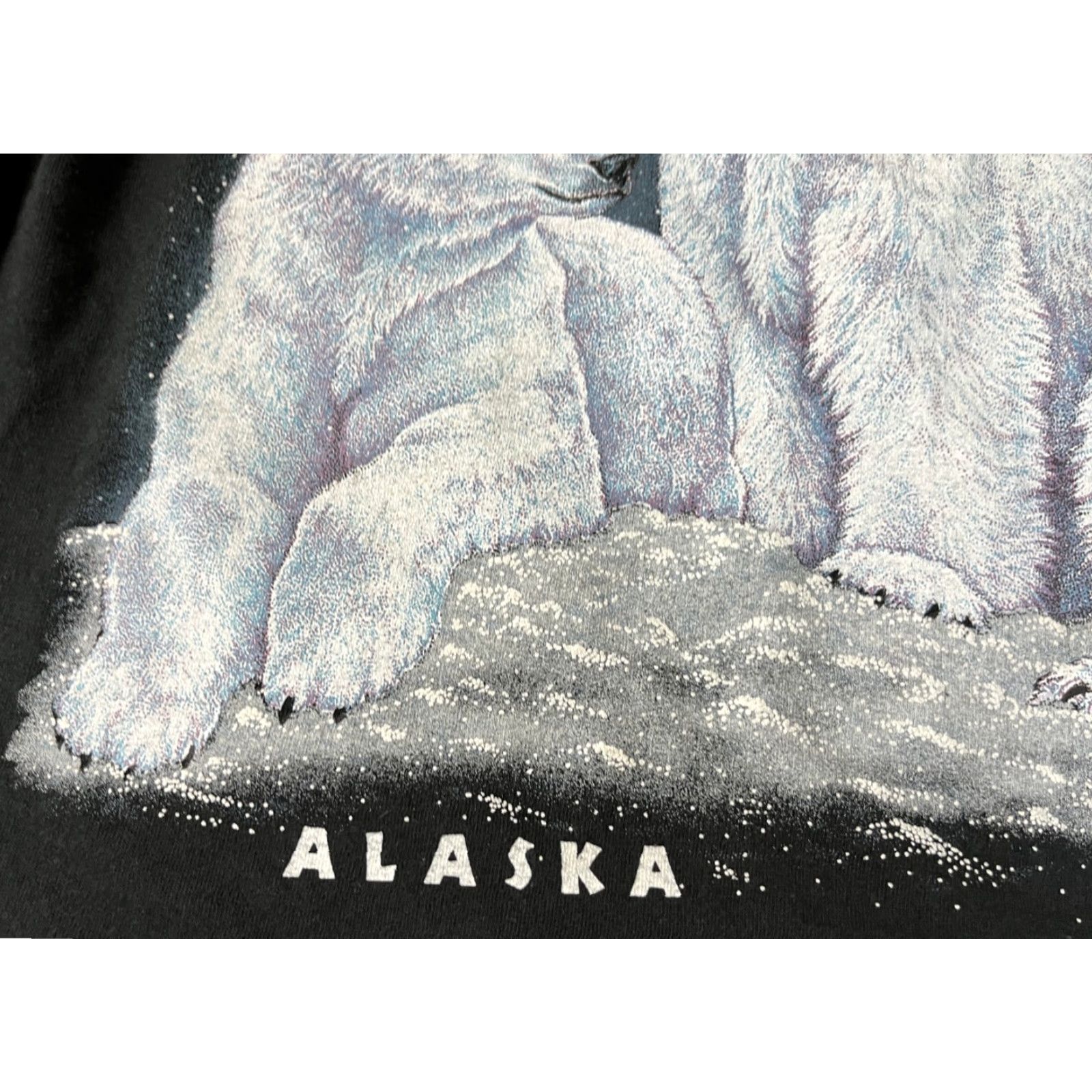 Fruit Of The Loom VINTAGE Fletcher's Wildlife 1994 Alaska Polar Bears T-Shirt Unisex Adults XL Black 90s Fruit of the Loom Cotton T-Shirt Size US XL / EU 56 / 4 - 6 Thumbnail