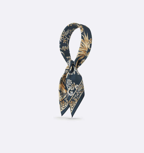 Dior o1w1db10625 Size : OS / Square Scarf in Navy Blue/Beige Size ONE SIZE - 1 Thumbnail