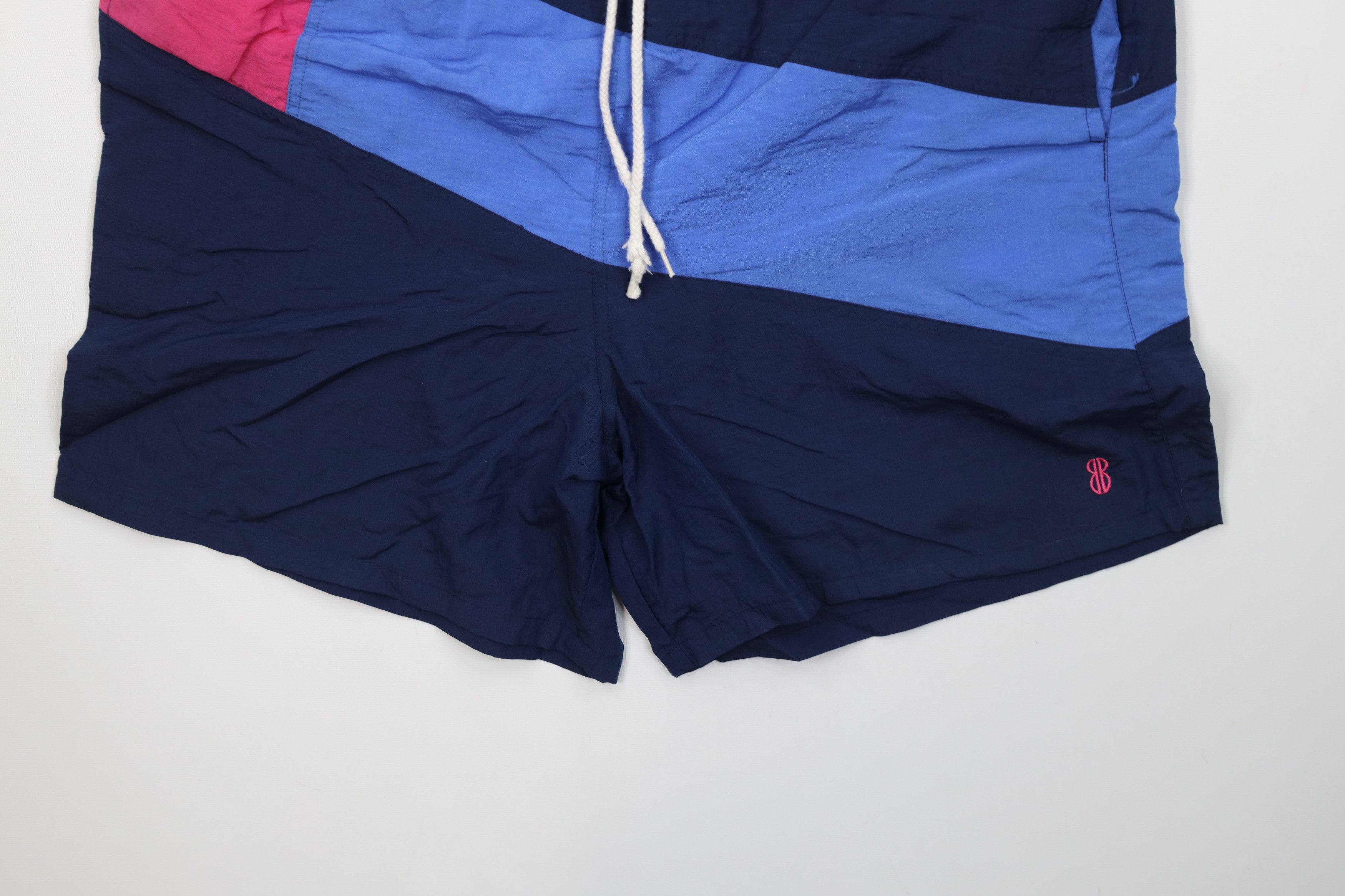 Vintage Vintage 90s Streetwear Block Lined Shorts Swim Trunks Nylon Size US 36 / EU 52 - 4 Thumbnail