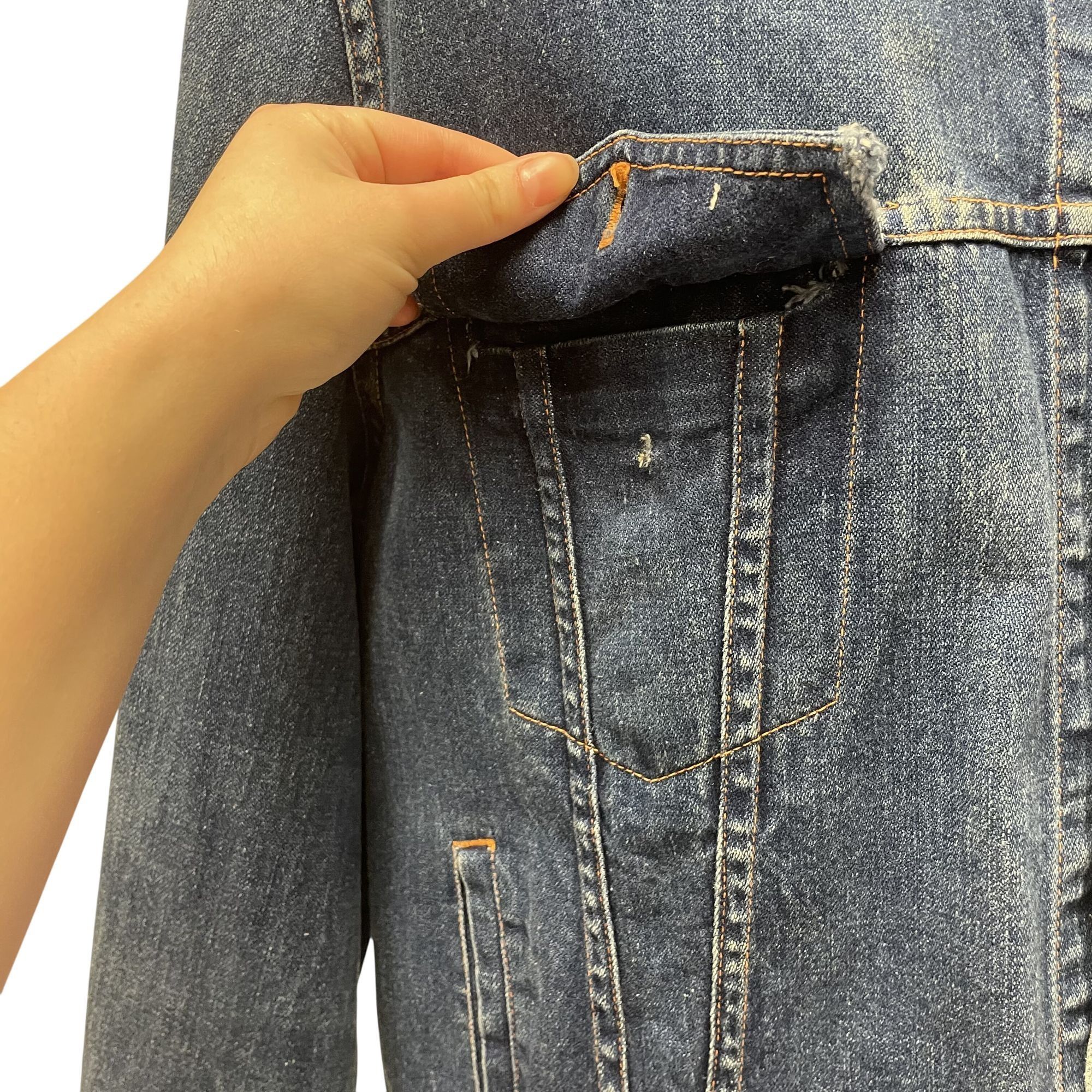 Levi's Vtg LEVIS Blue Jean Coat FLEECE Collar Denim TRUCKER Jacket Size US XL / EU 56 / 4 - 10 Thumbnail
