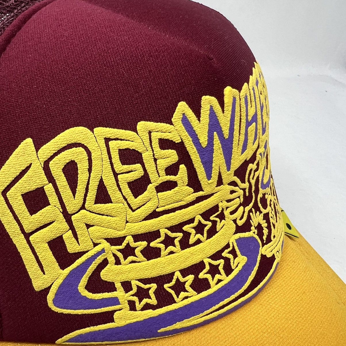 Kapital Kountry Kapital Free Wheelie Trucker Hat Burgundy Gold Size ONE SIZE - 13 Thumbnail