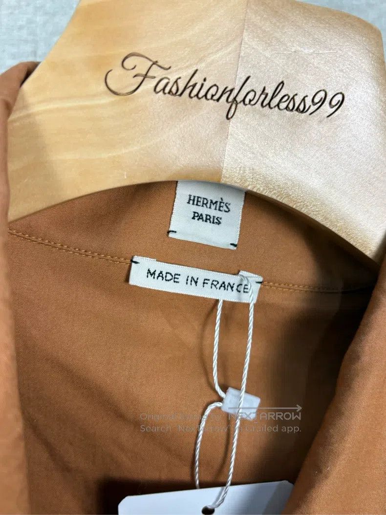 Hermes Hermes Khaki Lapel Long Sleeve Windbreaker Size XS / US 0-2 / IT 36-38 - 3 Thumbnail