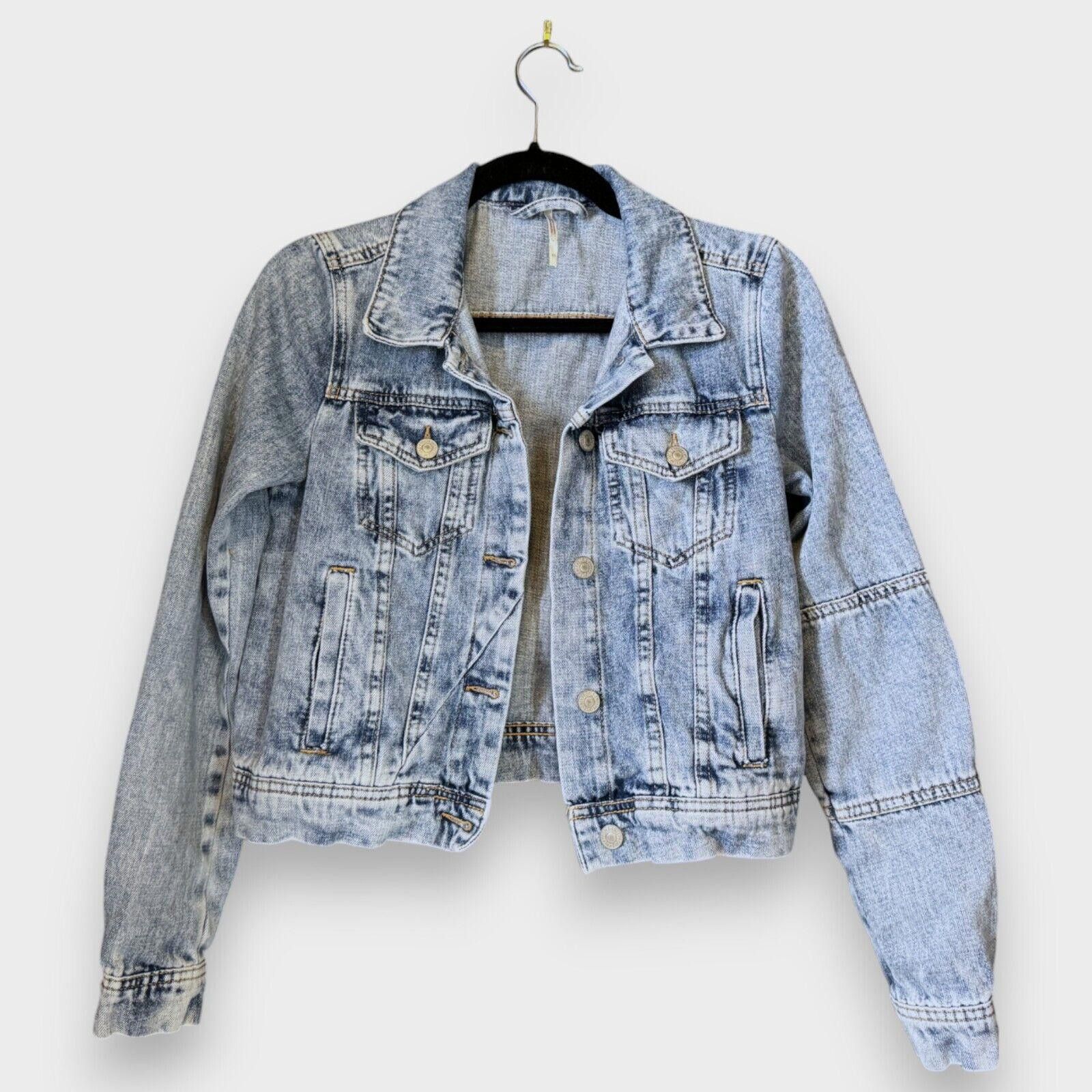 Free People Free People Jean Denim Jacket Cropped Style Size XS / US 0-2 / IT 36-38 - 1 Thumbnail