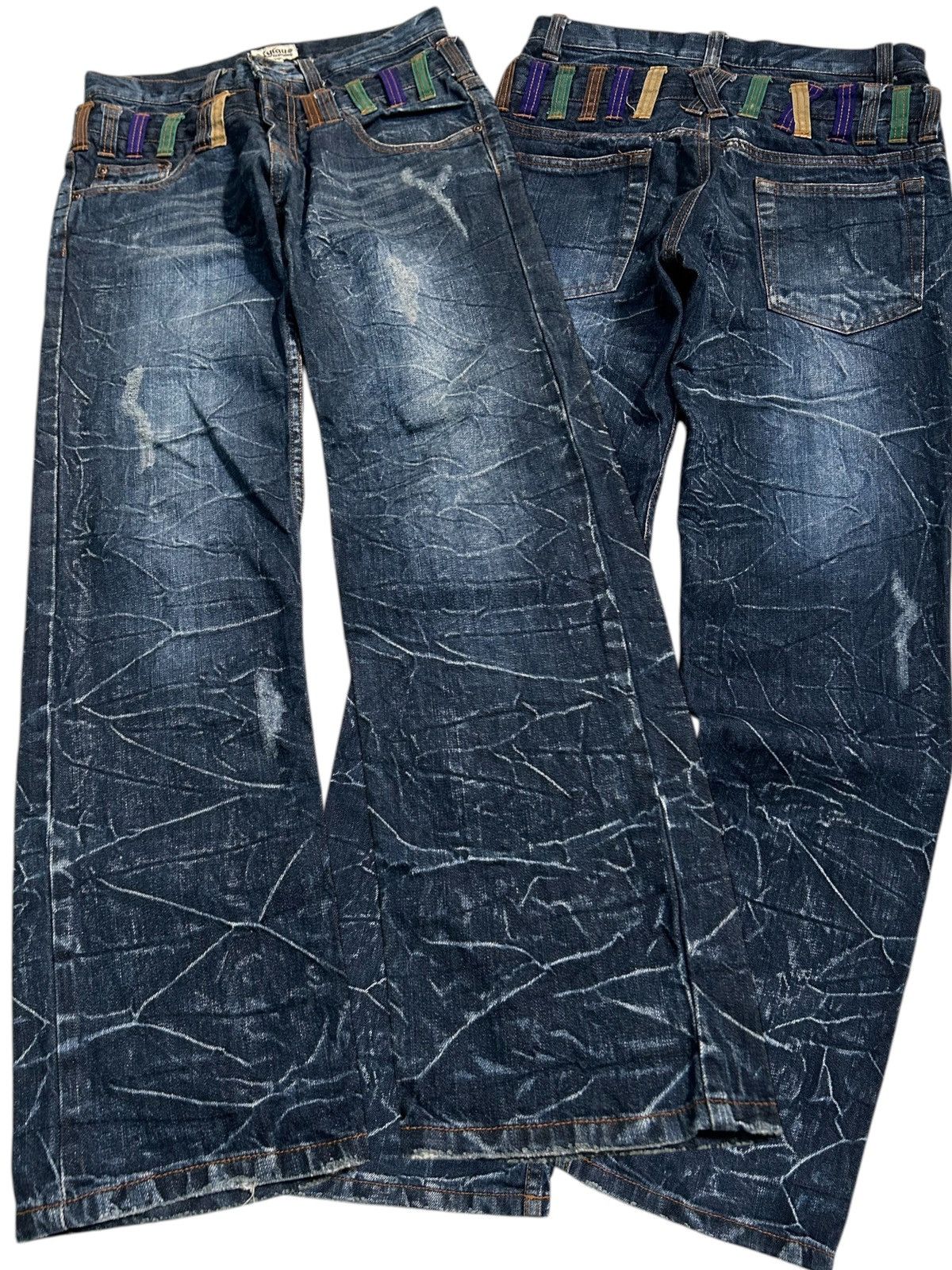 Japanese Brand × Kapital × Vintage Nylaus Double Waist Japanese Punk Denim Jeans Size US 30 / EU 46 - 1 Thumbnail