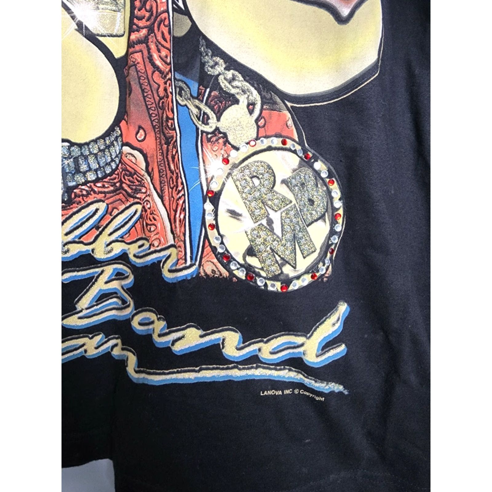 Vintage VINTAGE IBS T-Shirt Mens 2XL Short Sleeve Crew Neck Band Graphic Black 2000s Y2K Rubber Band Man Hip Hop Bling Money Size US XXL / EU 58 / 5 - 3 Thumbnail