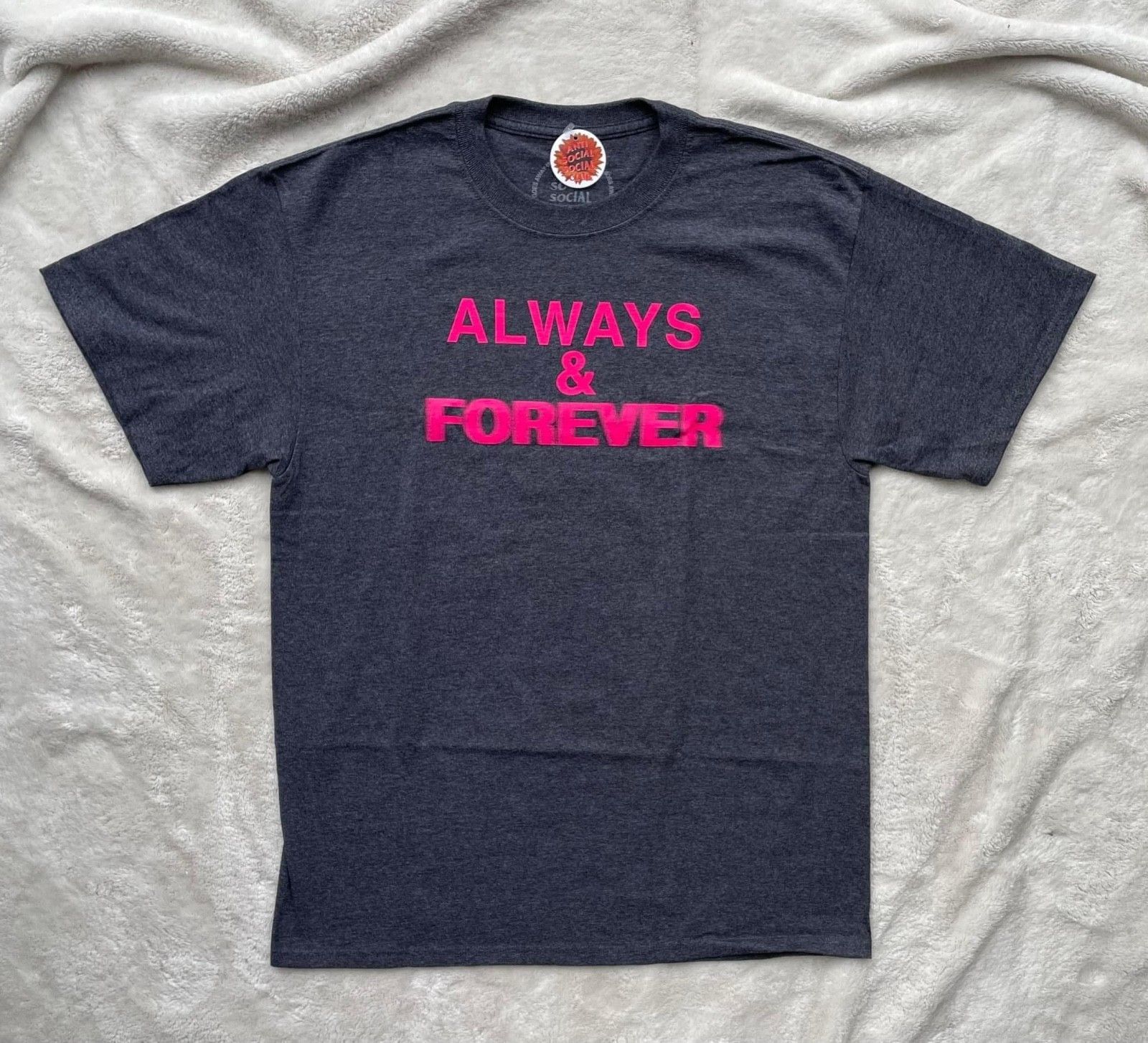 Anti Social Social Club Anti Social Club Heather Grey Forever and Always Tee Size US L / EU 52-54 / 3 - 3 Thumbnail
