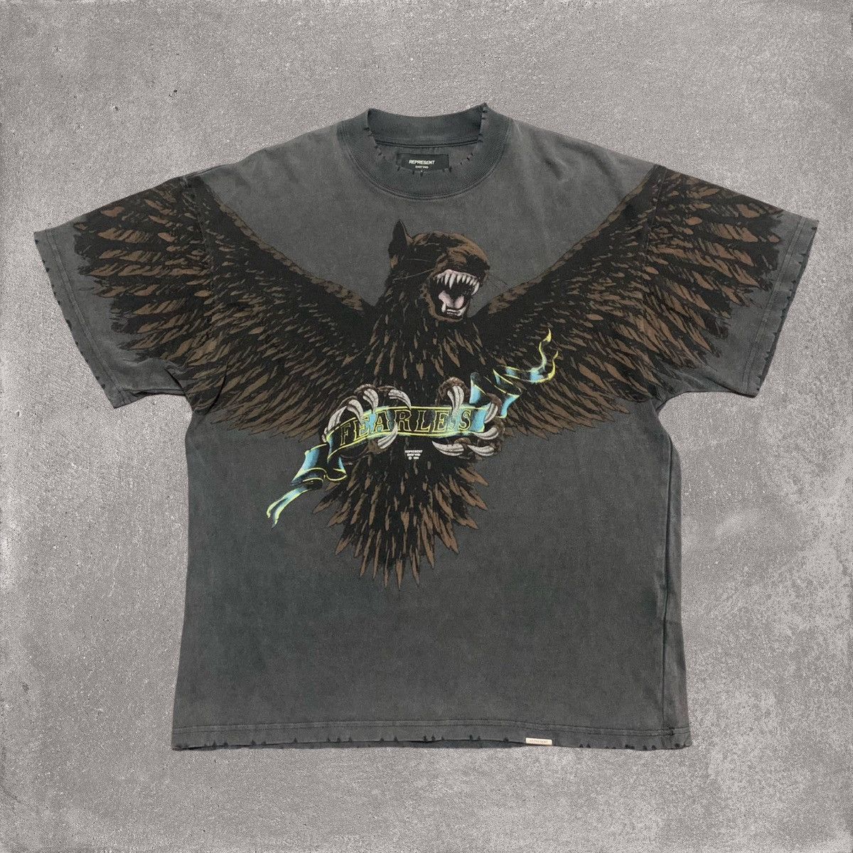 Represent Clo. Represent Small Terrier Eagle Vintage Grey Tee Size US S / EU 44-46 / 1 - 1 Thumbnail