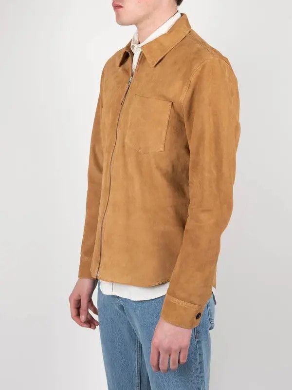 Our Legacy Our Legacy SUEDE ZIP SHIRT Sand Leather Jacket 50 Size US M / EU 48-50 / 2 - 4 Thumbnail