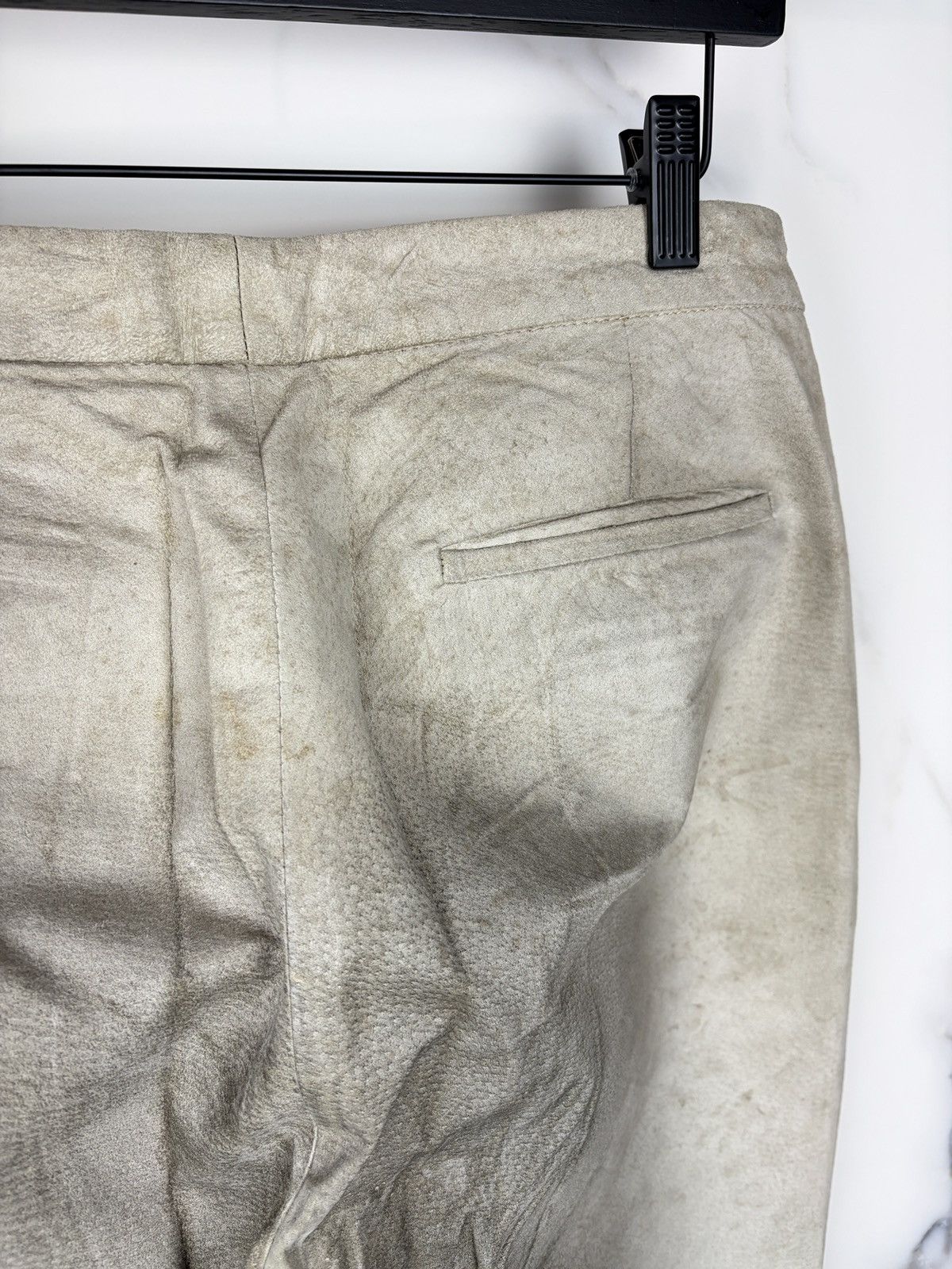 Gucci Gucci Tom Ford Dirty White Flared Leather Pants Thrashed Size US 32 / EU 48 - 7 Thumbnail