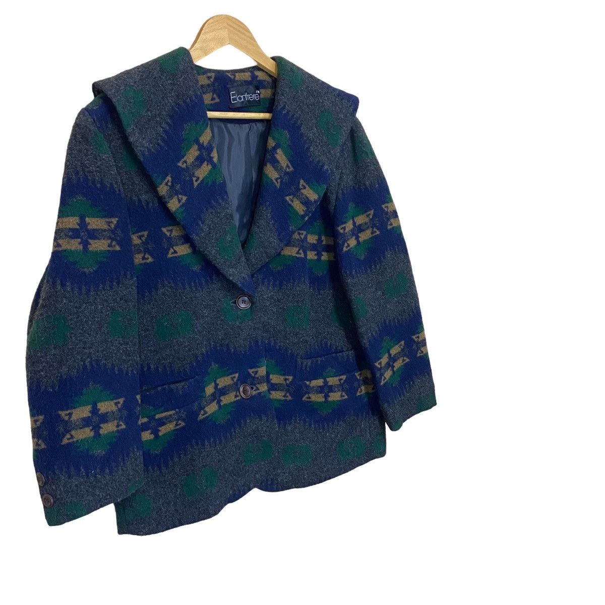 Japanese Brand Elanfrere Navajo Native Wool Jacket Size US M / EU 48-50 / 2 - 2 Thumbnail