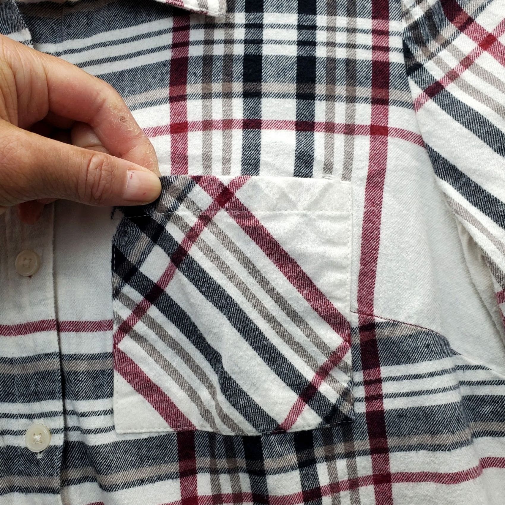 Style & Co Style & Co Shirt Women PM Multicolor Plaid Flannel Roll Tab Sleeve Collared Button Up Size M / US 6-8 / IT 42-44 - 4 Thumbnail